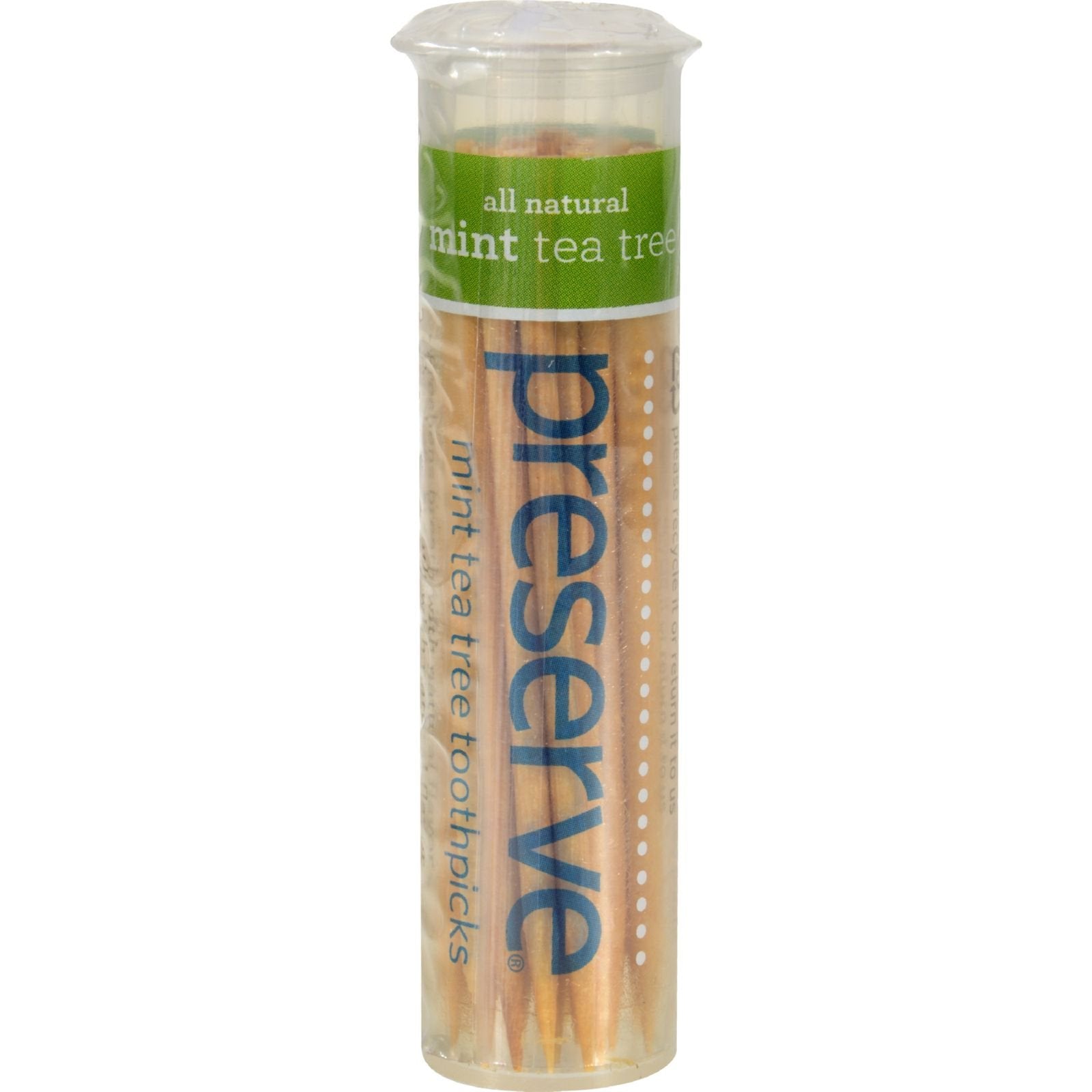 PRESERVE TOOTHPICKS,MINT TEA TREE, 35 CT