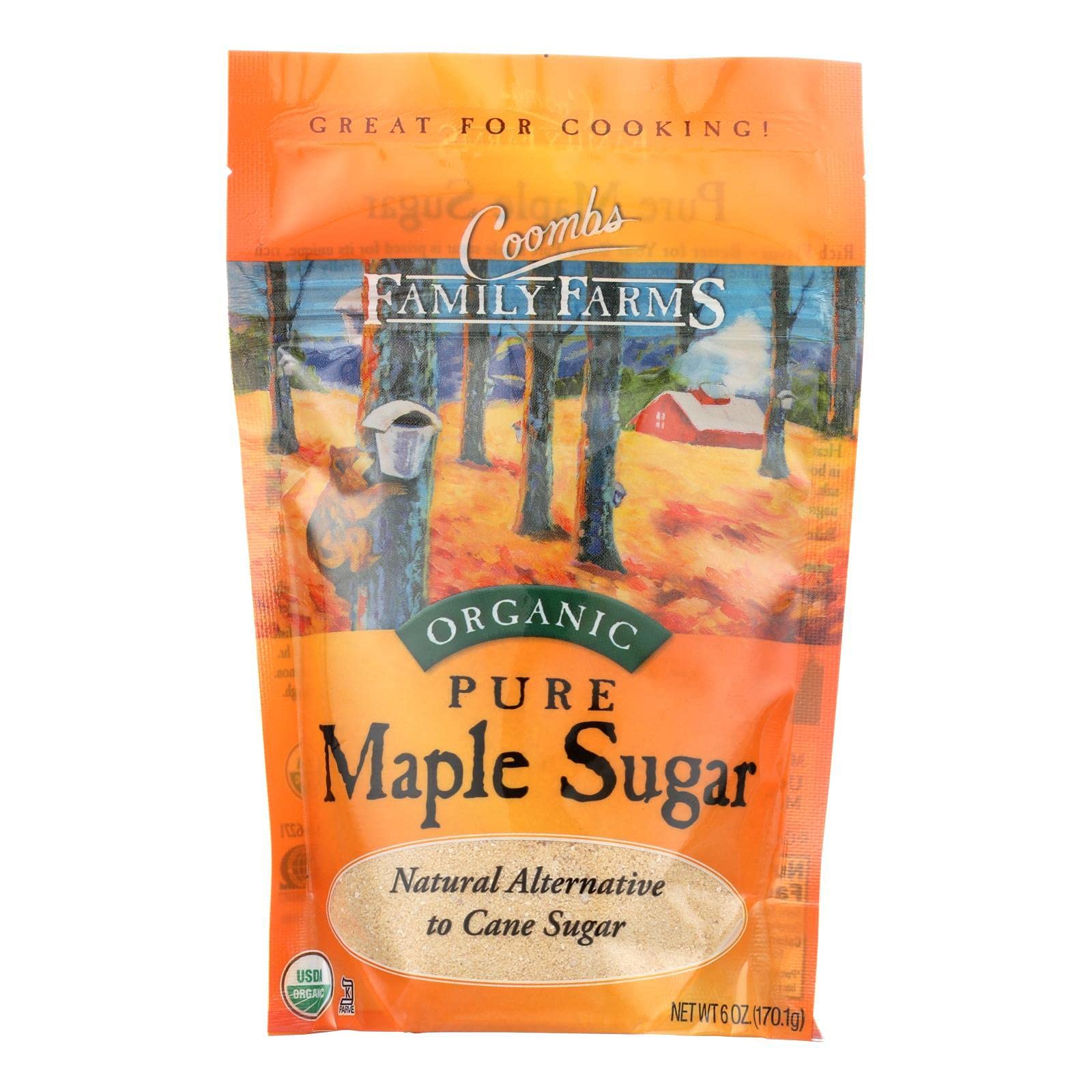 Coombs Organic Maple Sugar, 6 Ounce Bags -- 6 per case.