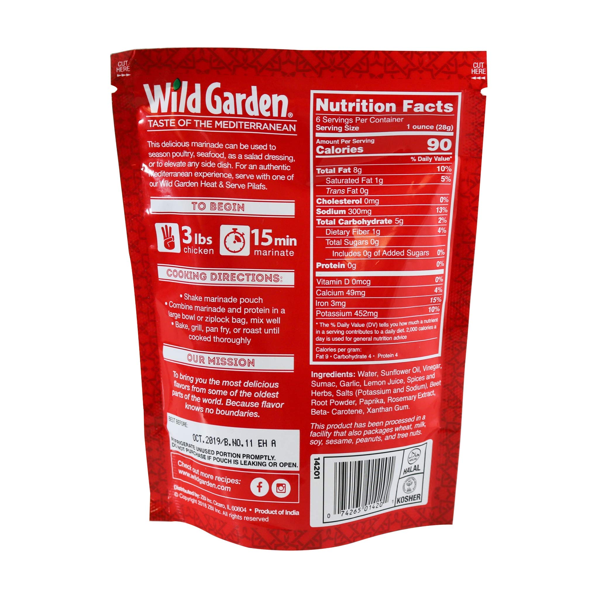 Wild Garden Ready-To-Use Marinade, Gourmet Shawarma Seasoning, Authentic Recipe with No Additives, No Preservatives, Bold, Flavorful