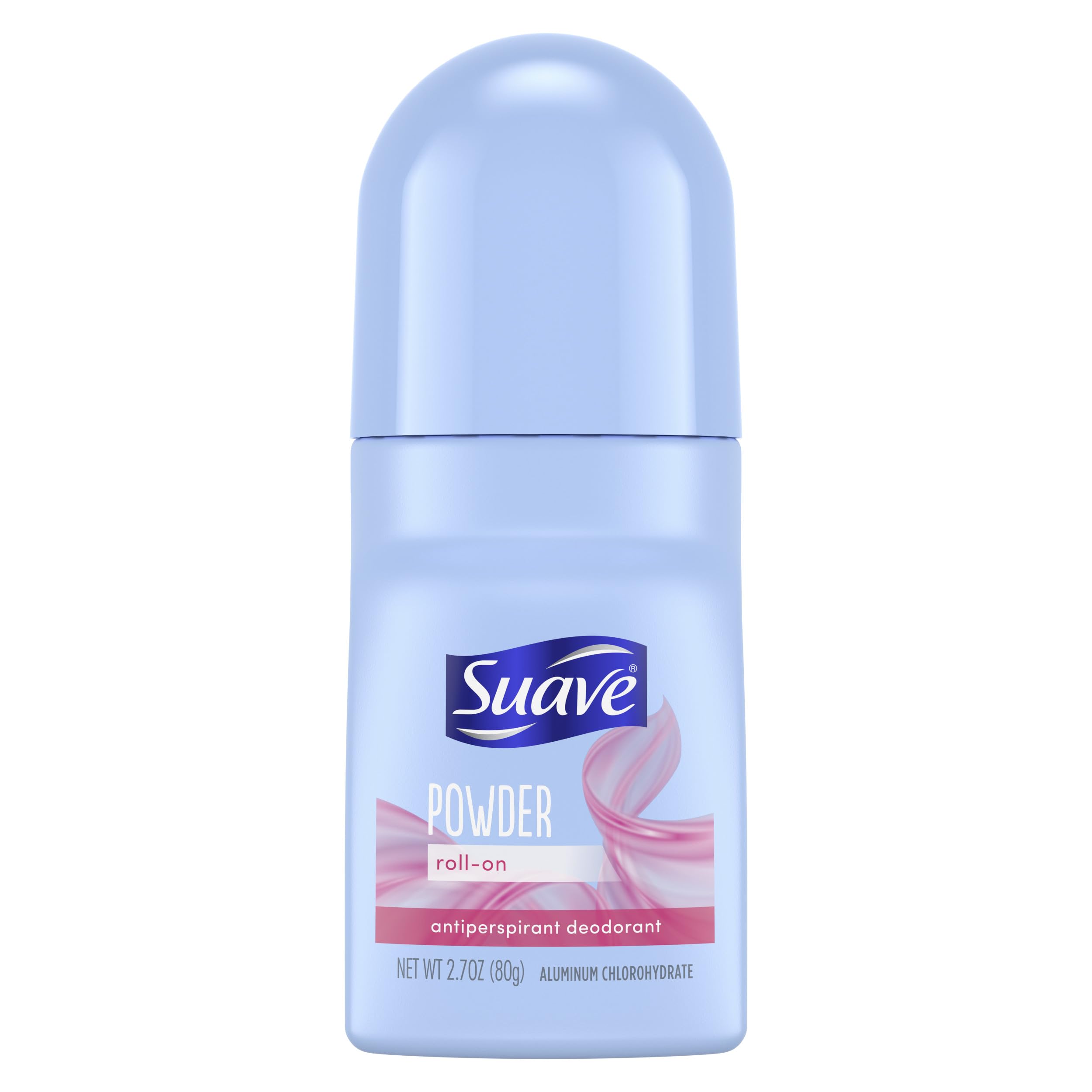 Suave Roll-On Deodorant for Women, Powder Fresh Scent – Antiperspirant Deodorant with 24H Sweat & Odor Protection, 2.7 Oz