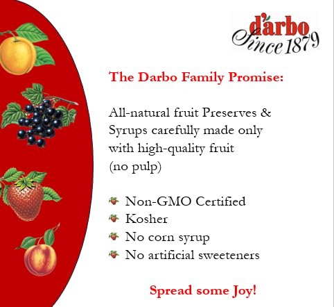 D’arbo All-Natural Strawberry Fruit Spread, 16 oz (2 Pack) | Crafted Tradition | Pure Fruit Flavor No Artificial Preservatives—Ensuring a Naturally Sweet and Flavorful Spread.