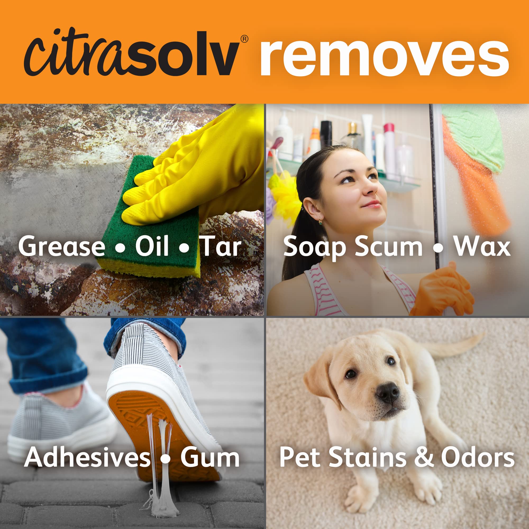 Citra Solv - Household Cleaner & Degreaser Valencia Orange, Versatile Cleaning Solution, Natural Ingredients, Biodegradable