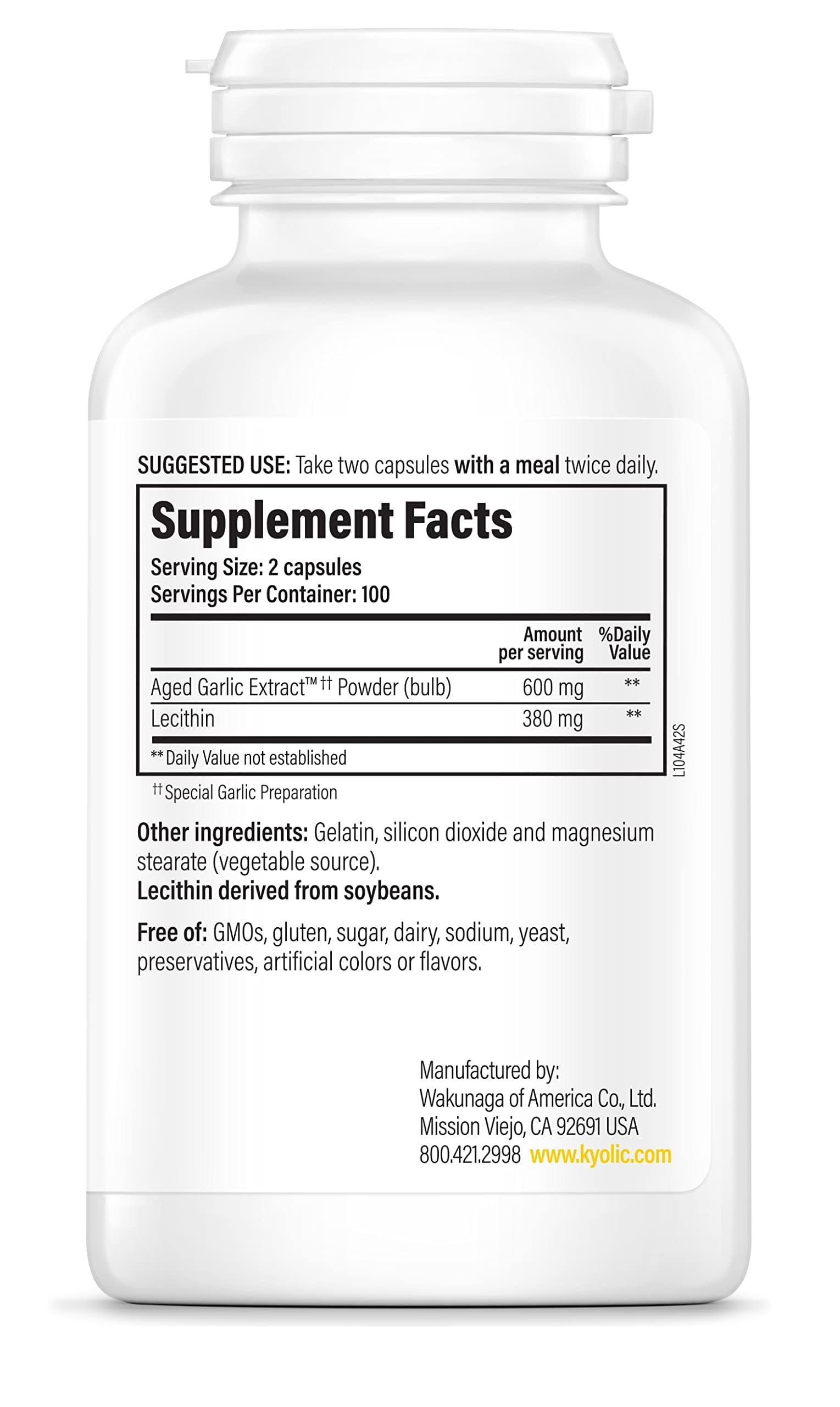 Kyolic Aged Garlic Extract Formula 104, Cholesterol Health