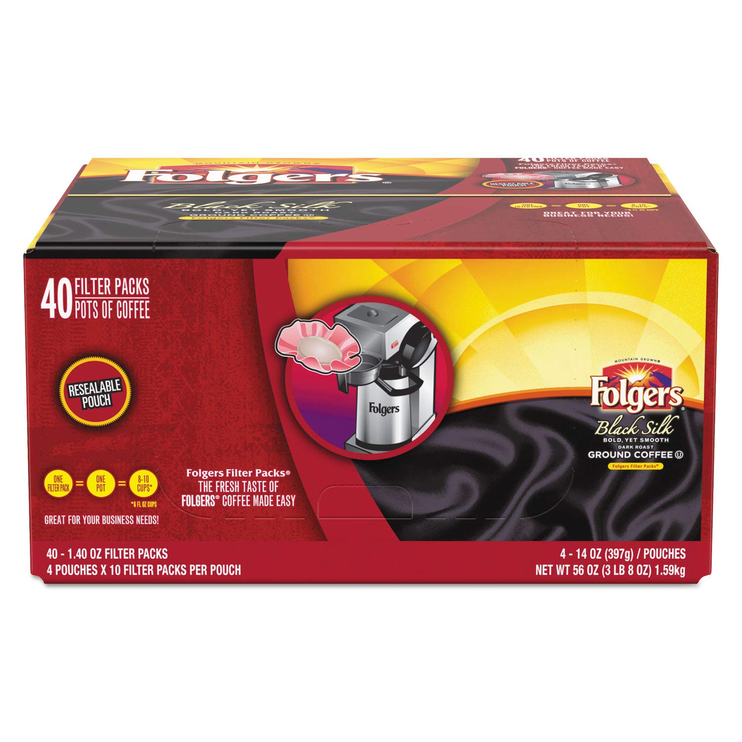 Folgers Black Silk Coffee Filter Packs - 1.4oz