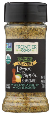 Frontier Natural Salt-Free Lemon Pepper Seasoning (6x2.5 Oz)