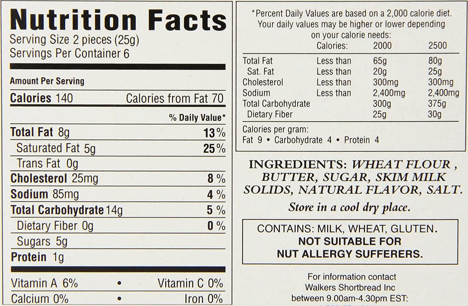 Walkers Vanilla Shortbread Cookies - 5.3 oz (150g)