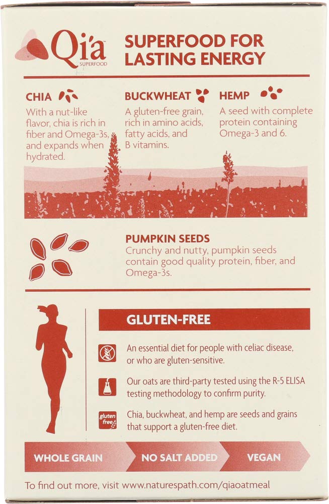 Nature's Path Organic Qia? Superfood Chia-Buckwheat & Hemp Cereal Cinnamon Pumpkin Seed -- 6 Packages - 2 pc