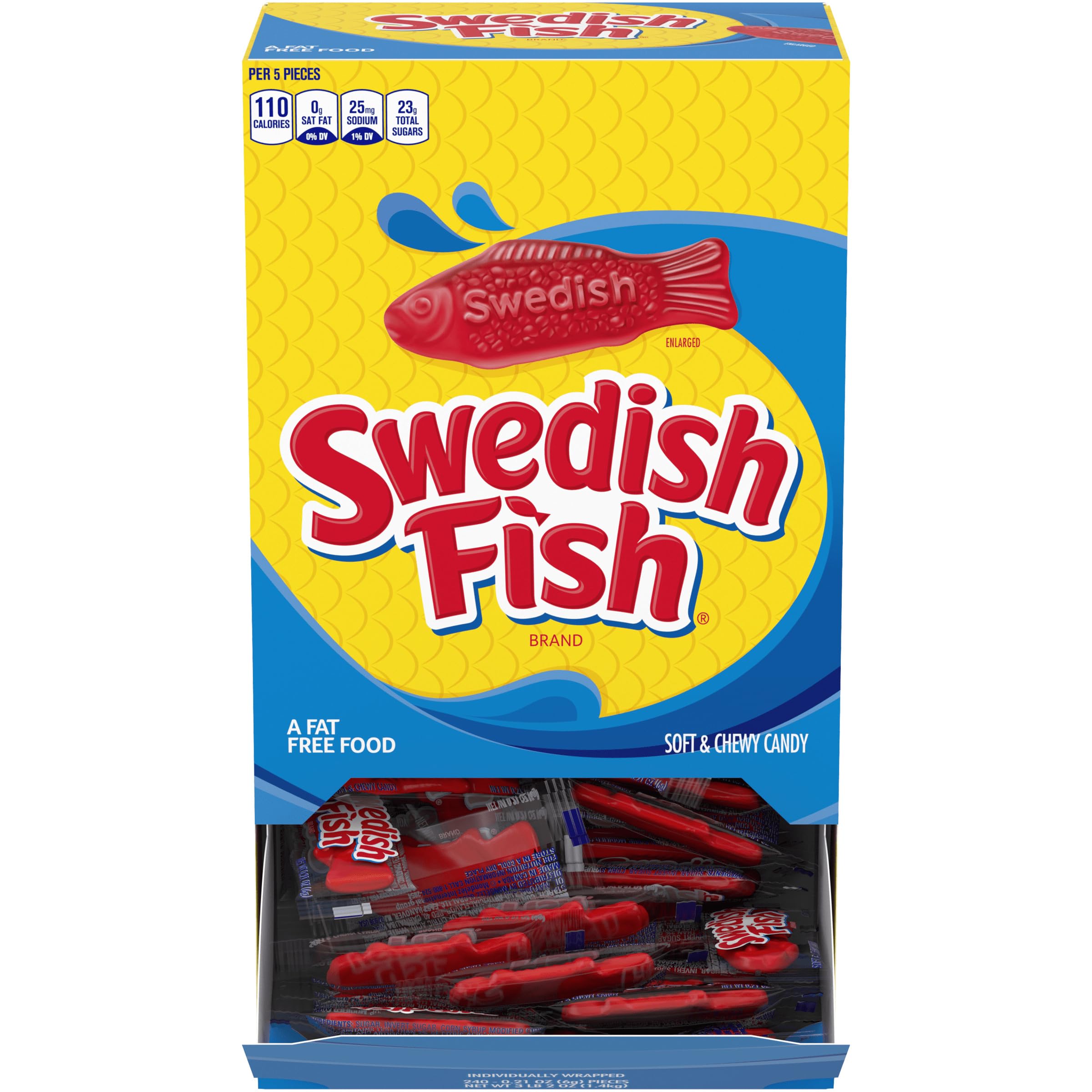 SWEDISH FISH Tails 2 Flavors in 1 Soft & Chewy Candy, Bags