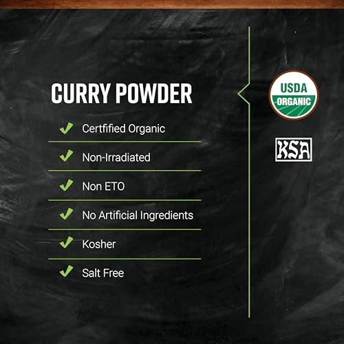 Frontier Co-op Certified Organic Curry Powder, 1-Pound Bulk, Aromatic Blend 11 Indian Cooking Spices for Meat, Seafood, Tofu