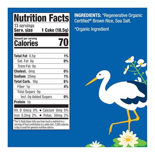 Lundberg Organic Brown Rice Cakes, Gluten-Free, Healthy Snacks