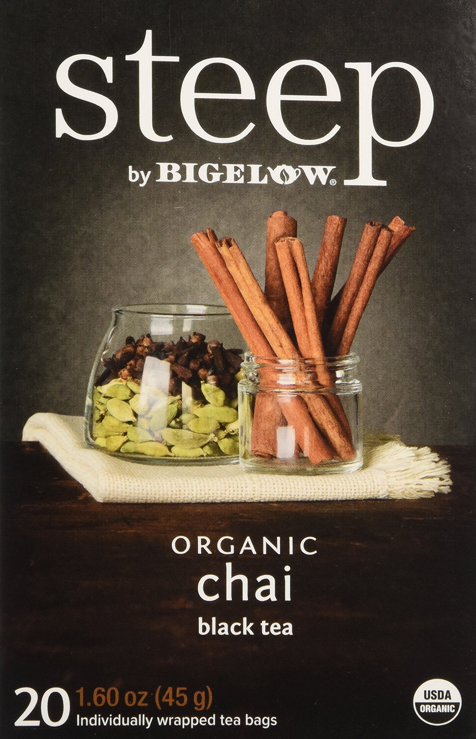 BIGELOW TEA Steep Herbal Tea Flavored Caffeine Free Teabag Box Organic