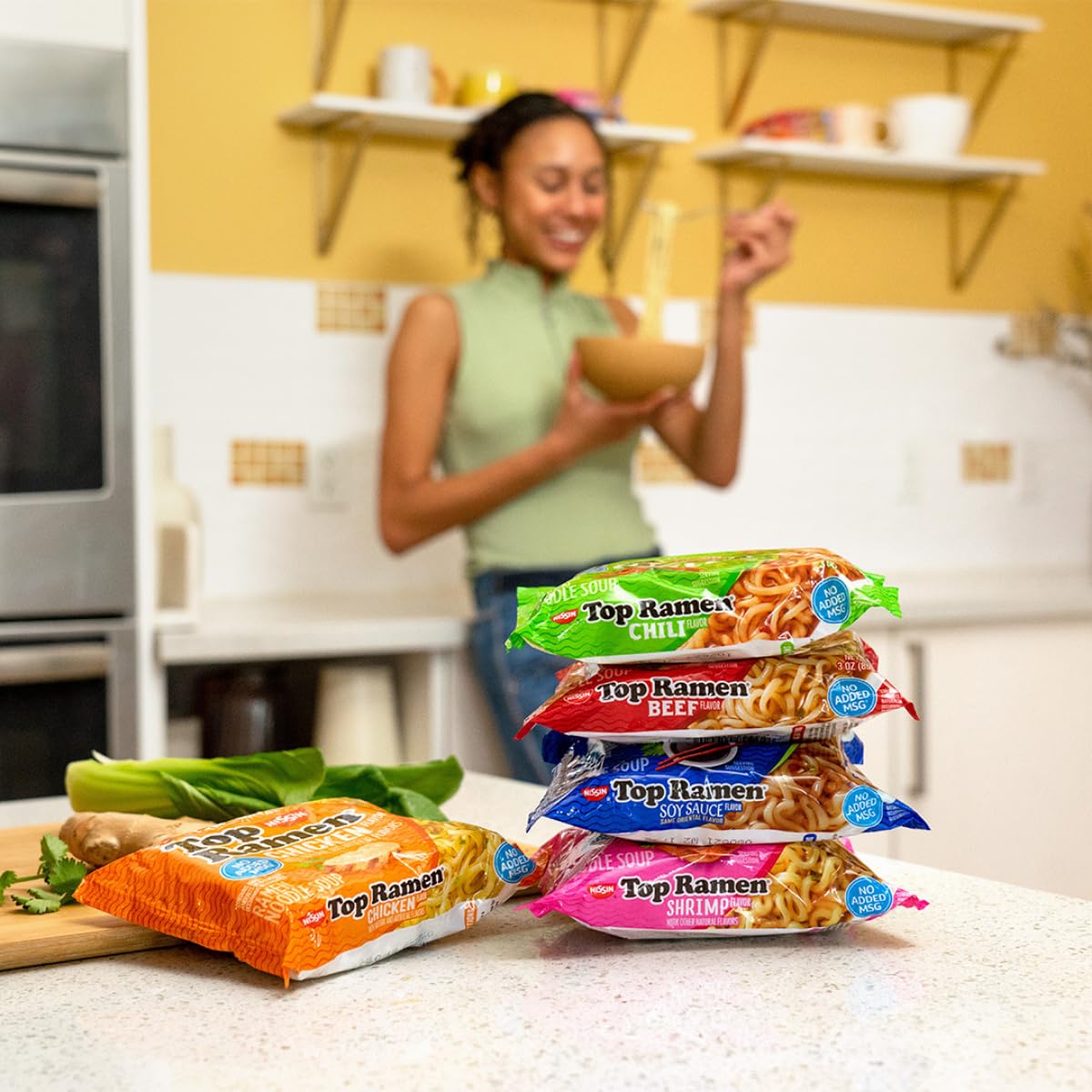 Nissin Top Ramen Noodle Soup, Soy Sauce