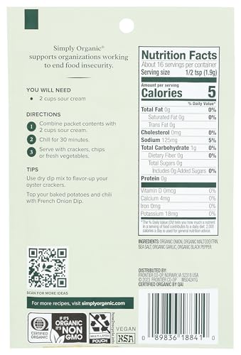 Simply Organic Dip Mix, French Onion, 1.1 oz