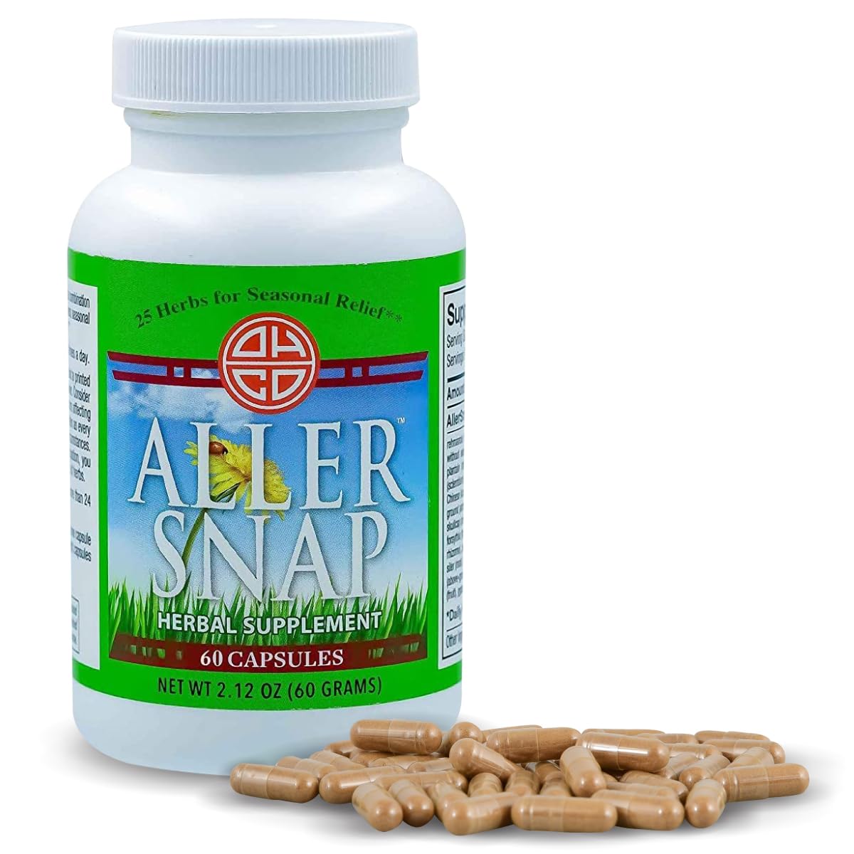 OHCO AllerSnap - Chinese Herbal Supplement for Seasonal Allergy Relief - Reduce Inflammation & Irritation w/ 25 Chinese Herbs - Non-Drowsy, Non-Stimulating, Fast-Acting Allergy Medicine