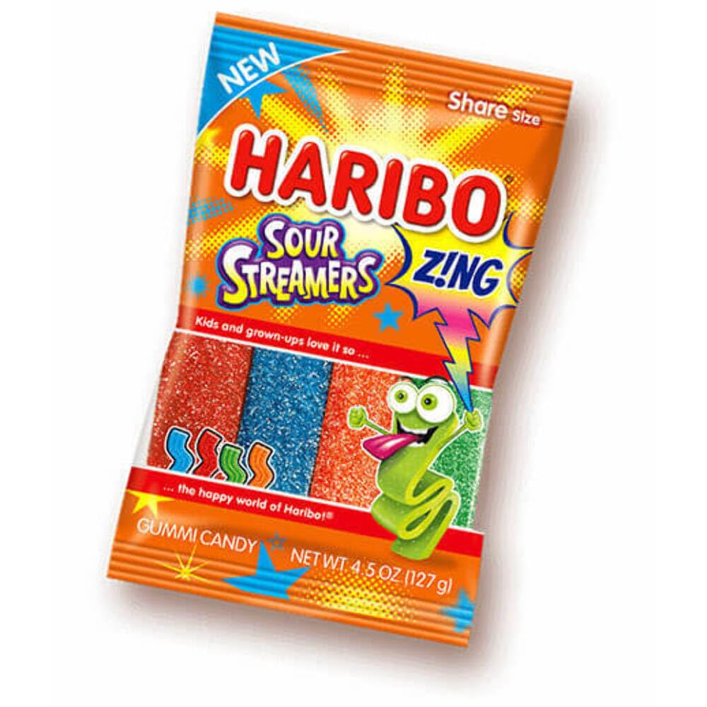 Haribo Gummi Candy, Sour Streamers, 4.5 Ounce