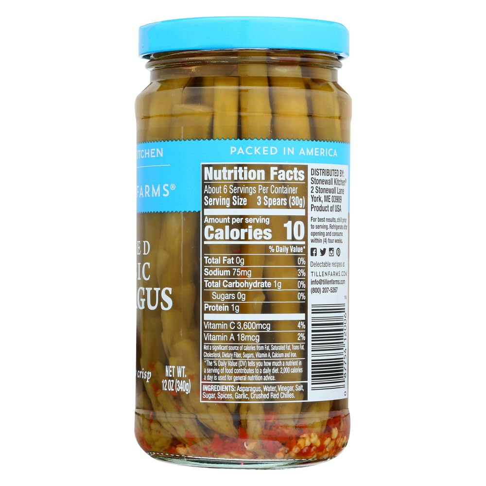 Tillen Farms Pickled Spicy Asparagus, 12-Ounce Bottles (Pack of 6)