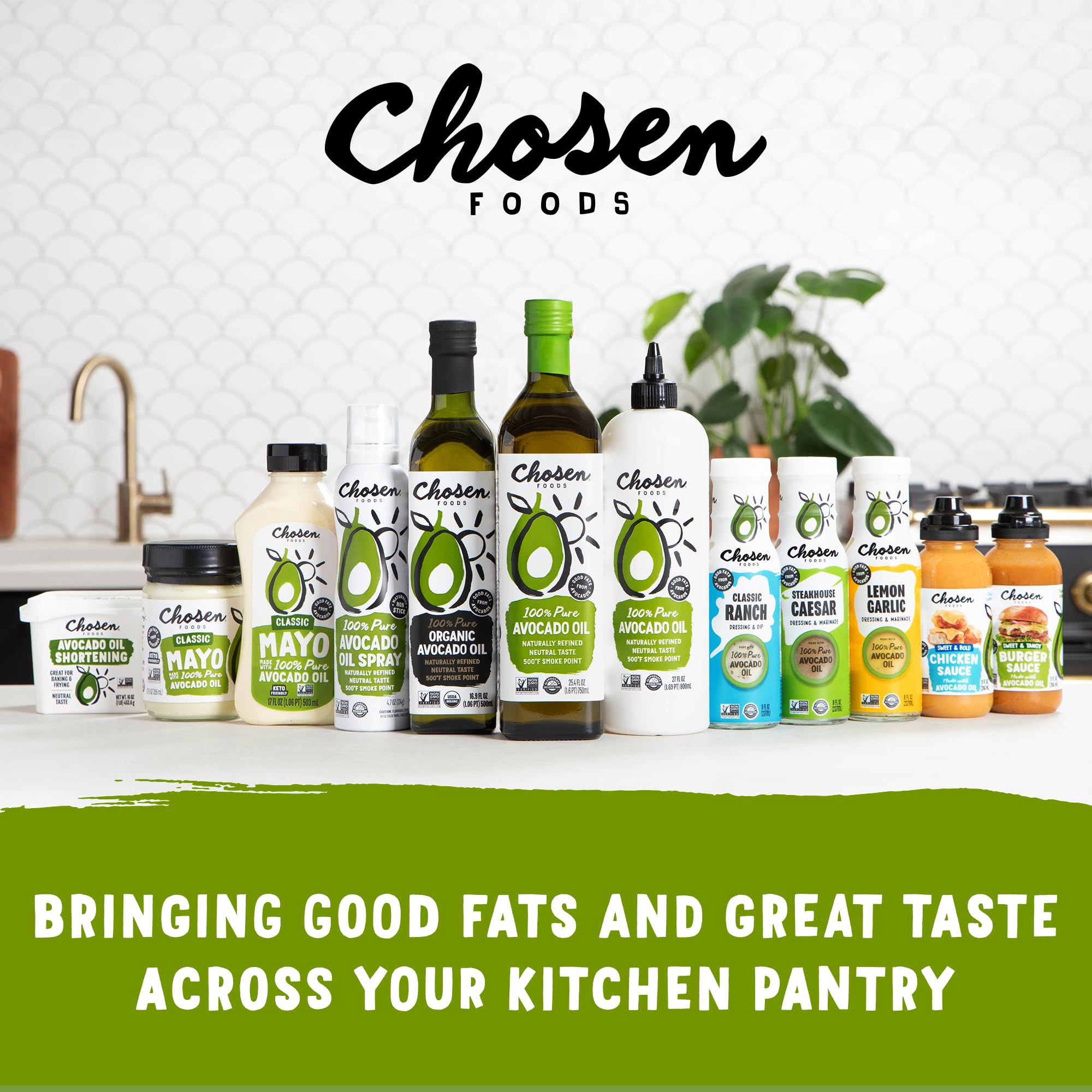 Chosen Foods 100% Pure Avocado Oil, Non-GMO for High-Heat Cooking, Frying, Baking, Homemade Sauces, Dressings, and Marinades