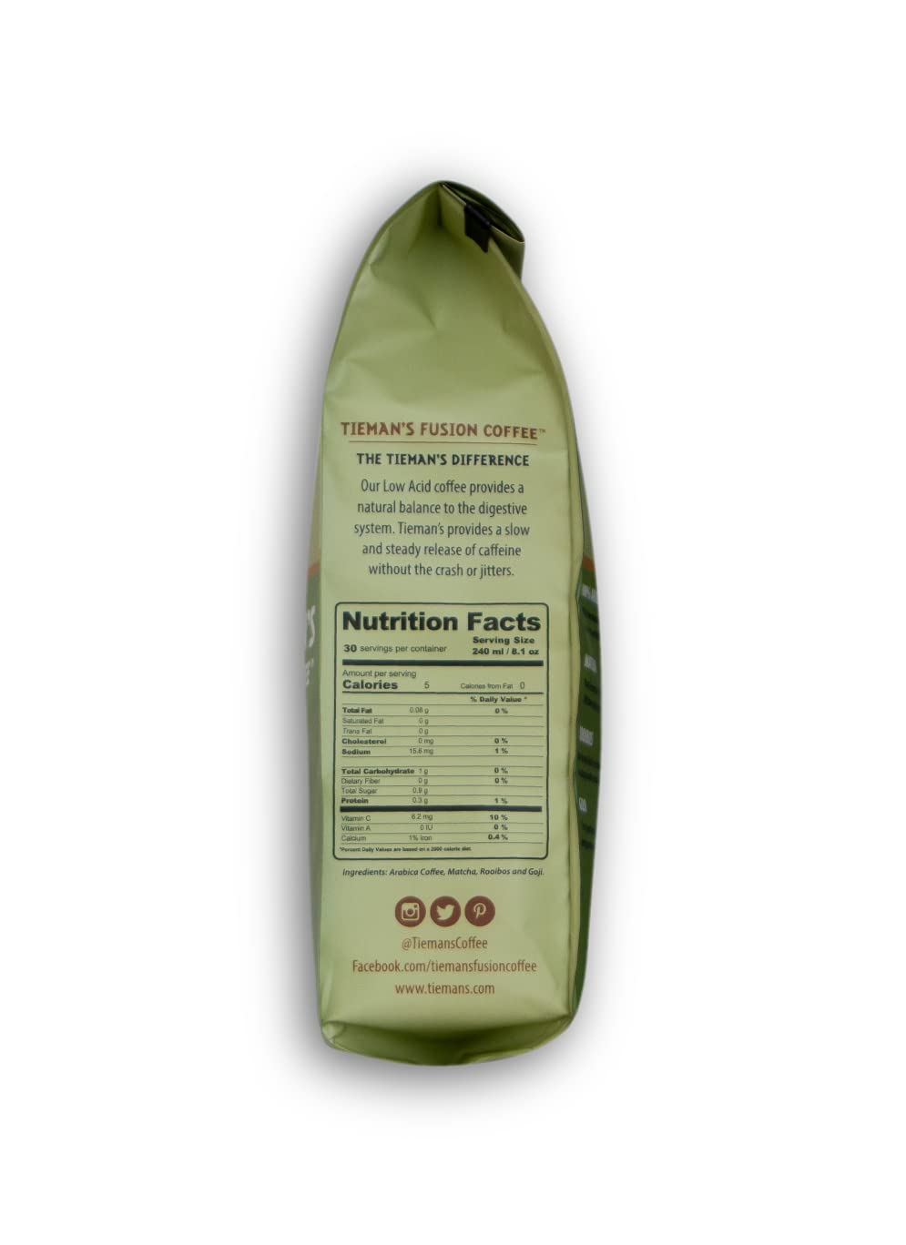 Tieman'S Fusion Coffee, Low Acid Medium Roast, Ground