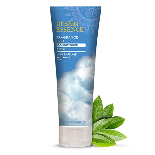 Desert Essence Fragrance Free Conditioner - Pure - 8 Fl Ounce - Pack of 2 - Gloss & Shine - Smoothes & Softens Hair - No Oil Residue - Antioxidants - Green Tea - Jojoba Oil - Vitamin B5
