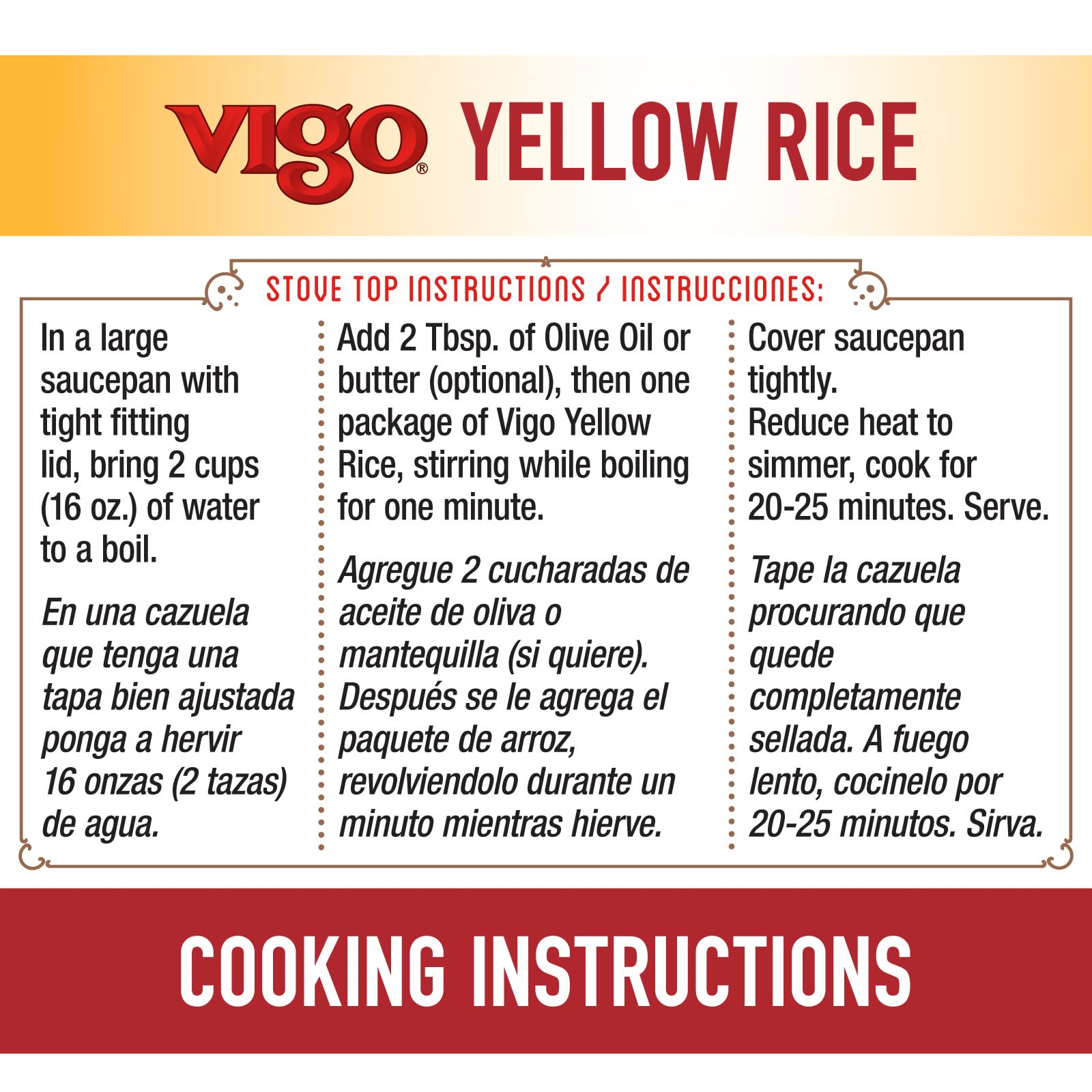 Vigo Authentic Saffron Yellow Rice, Low Fat