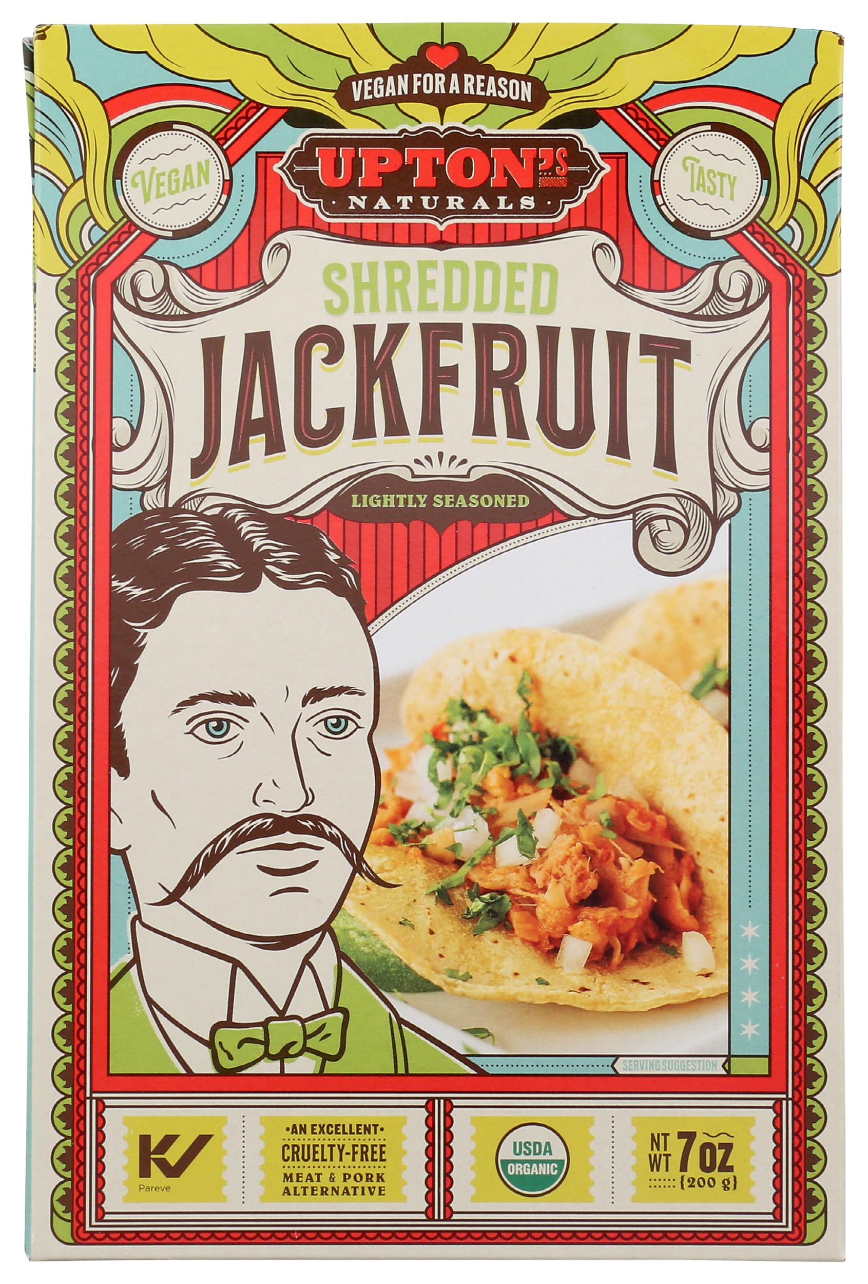 UPTONS Naturals Organic Lightly Seasoned Shredded Jackfruit, 7 OZ