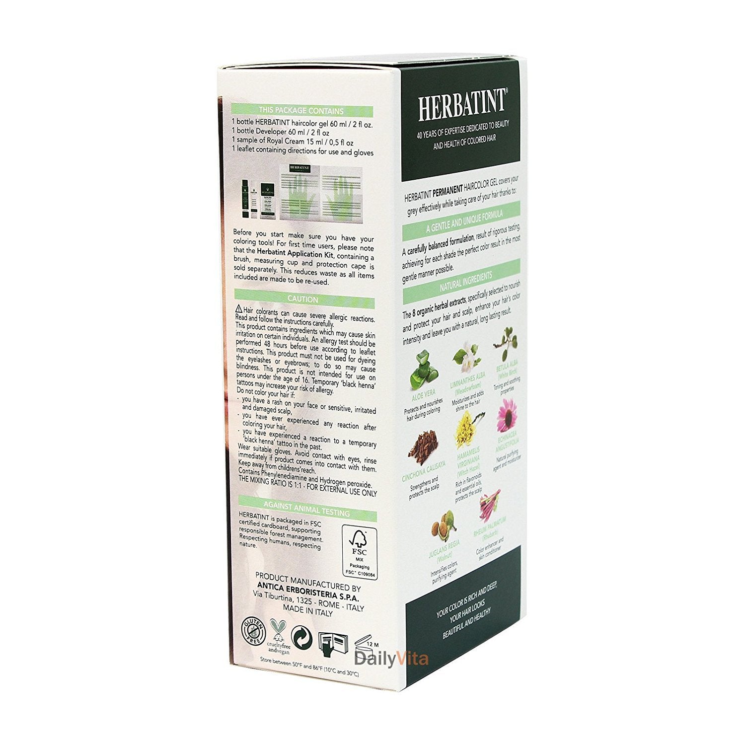 Herbatint Permanent Hair Color Dark Chestnut 3N, 4 oz