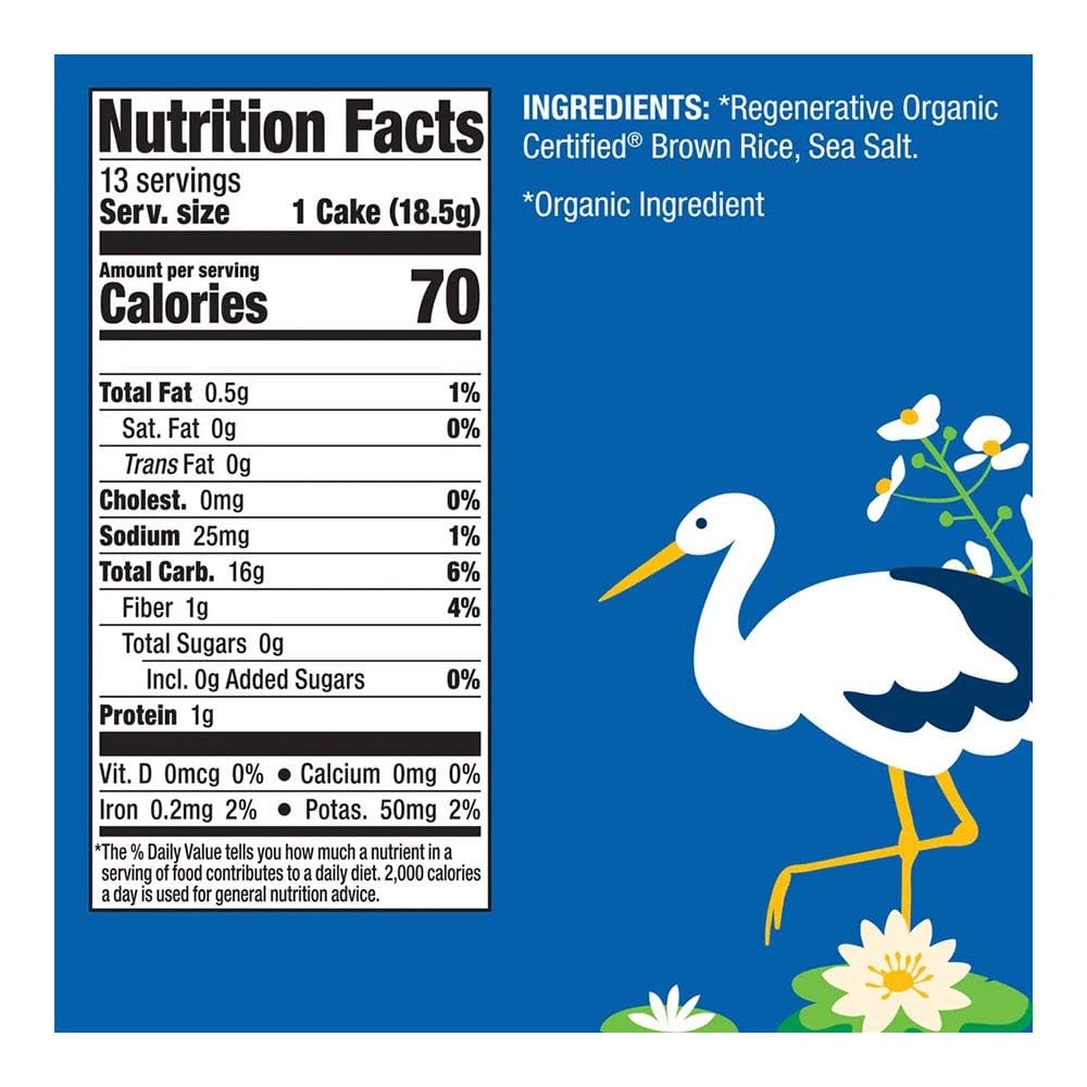 Lundberg Organic Brown Rice Cakes, Gluten-Free, Healthy Snacks