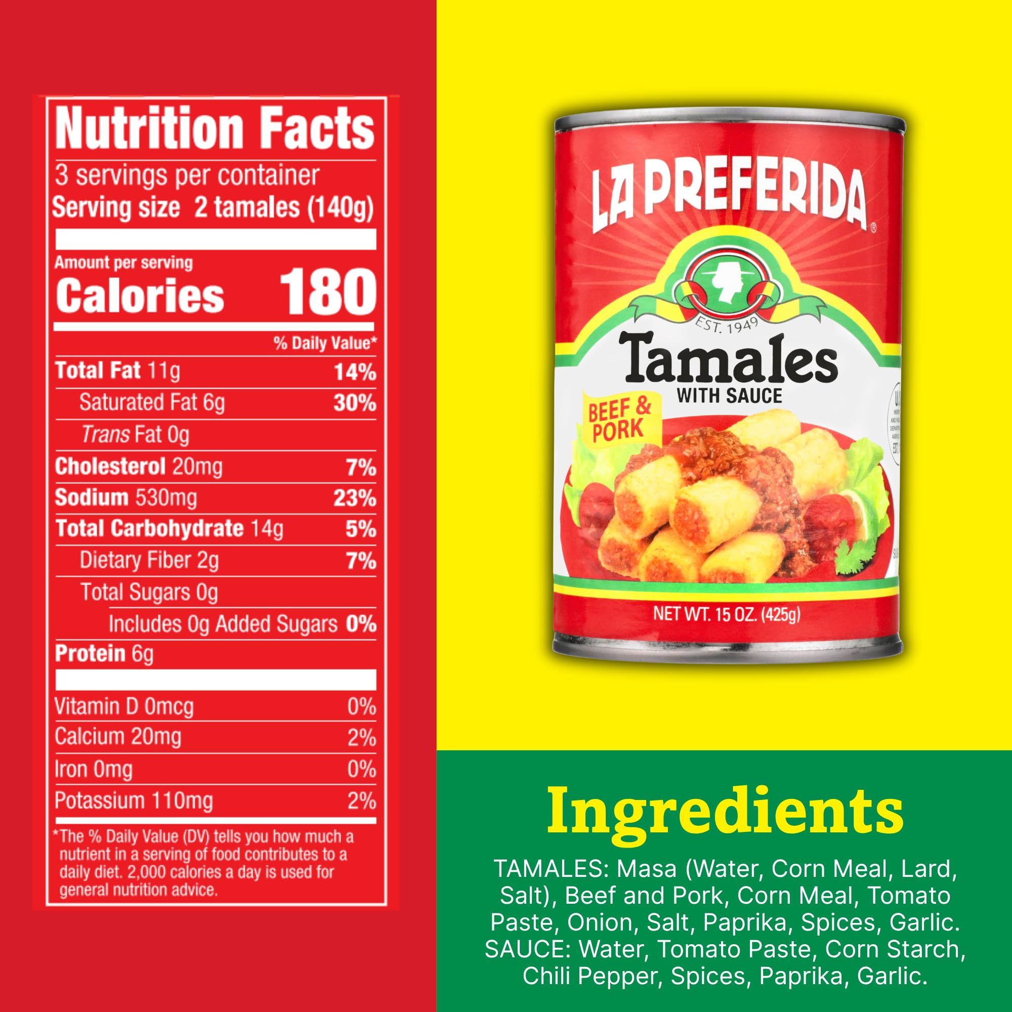 La Preferida Beef & Pork Tamales