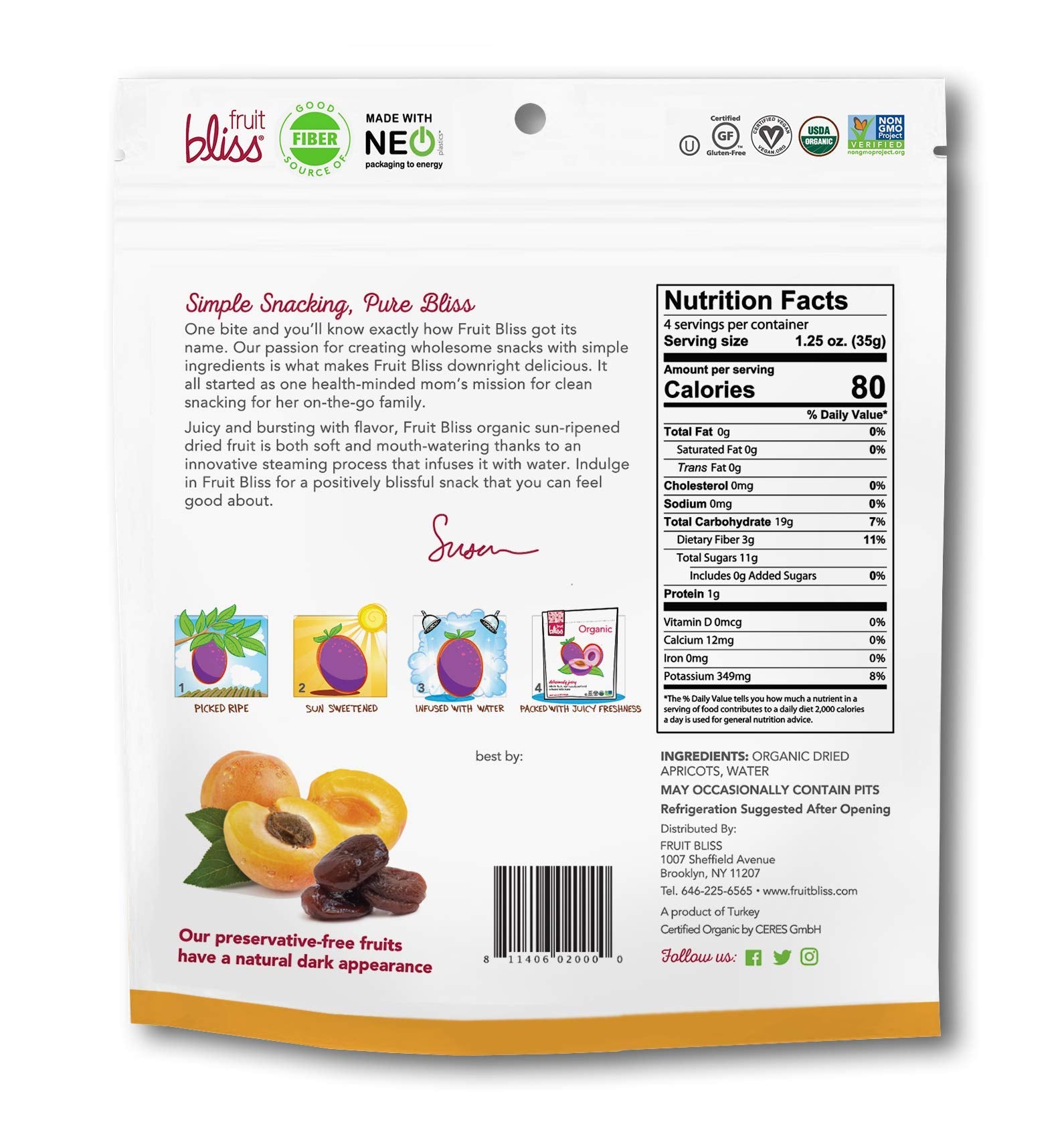 Unsulfured Turkish Apricots - Organic Apricots Dried Fruit Snacks - Healthy Snacks for On the Go & Post Workout Snacks - Non-GMO, Gluten-Free, Dried Apricot Fruit Snacks