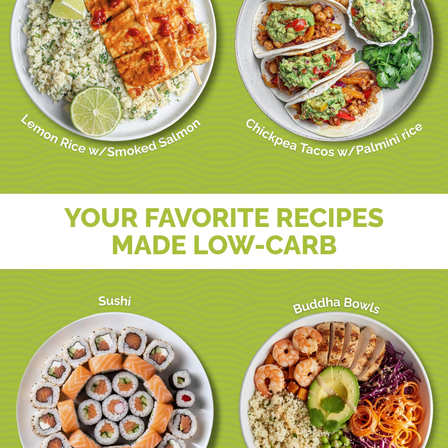 Palmini Rice | Low-Carb, Low-Calorie Hearts of Palm Rice | Keto, Gluten Free, Vegan, Non-GMO & Healthy | As seen on Shark Tank