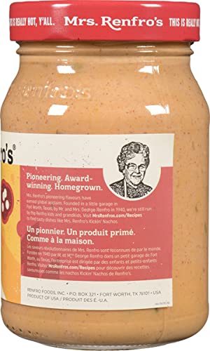 Mrs. Renfro's Ghost Pepper Nacho Cheese Dip, Gluten Free, No Added Sugar, 16 oz Jar
