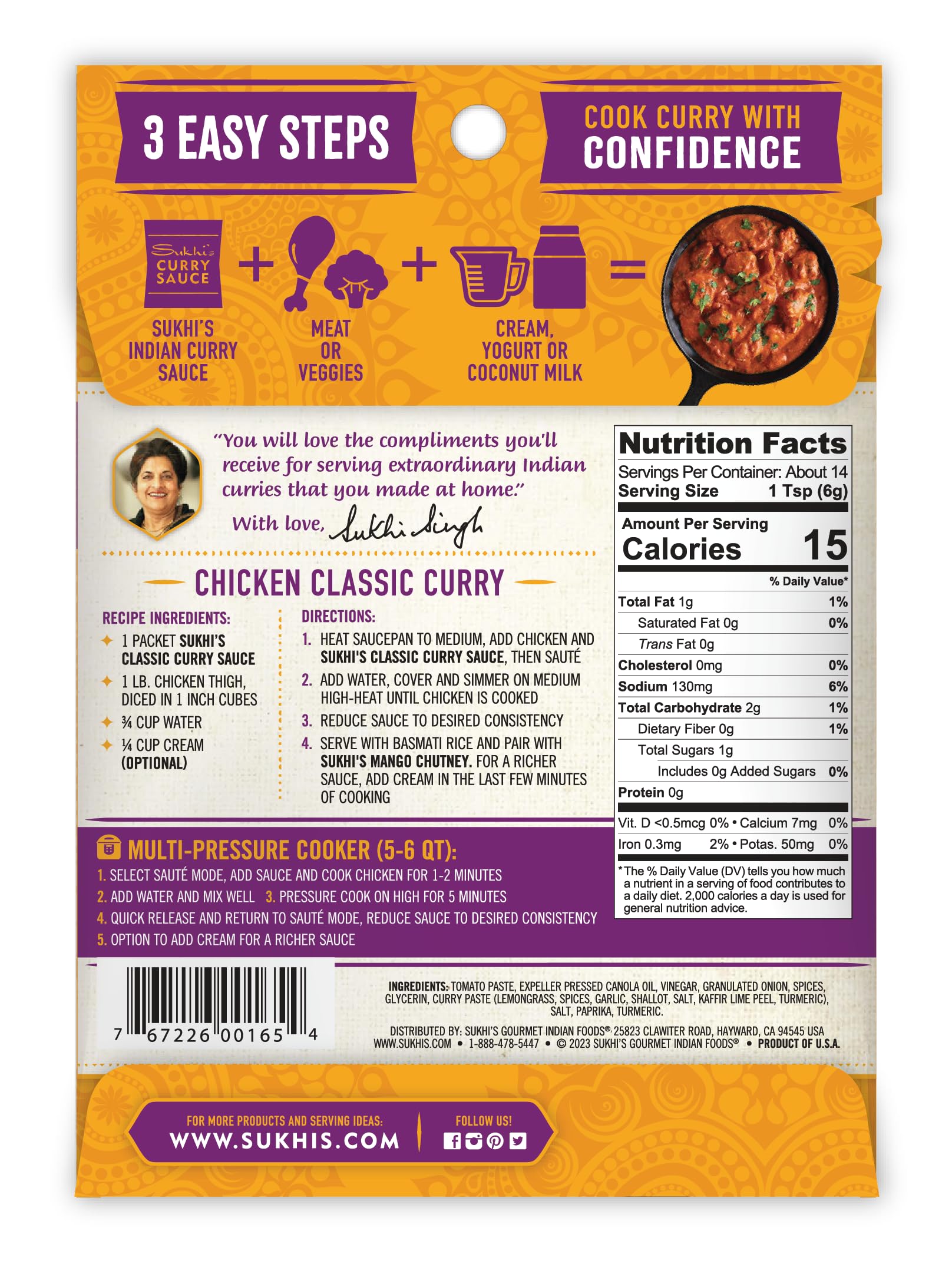 Sukhi's Gluten-Free Indian Curry Paste Curry Sauce Simmer Sauce Indian Sauce