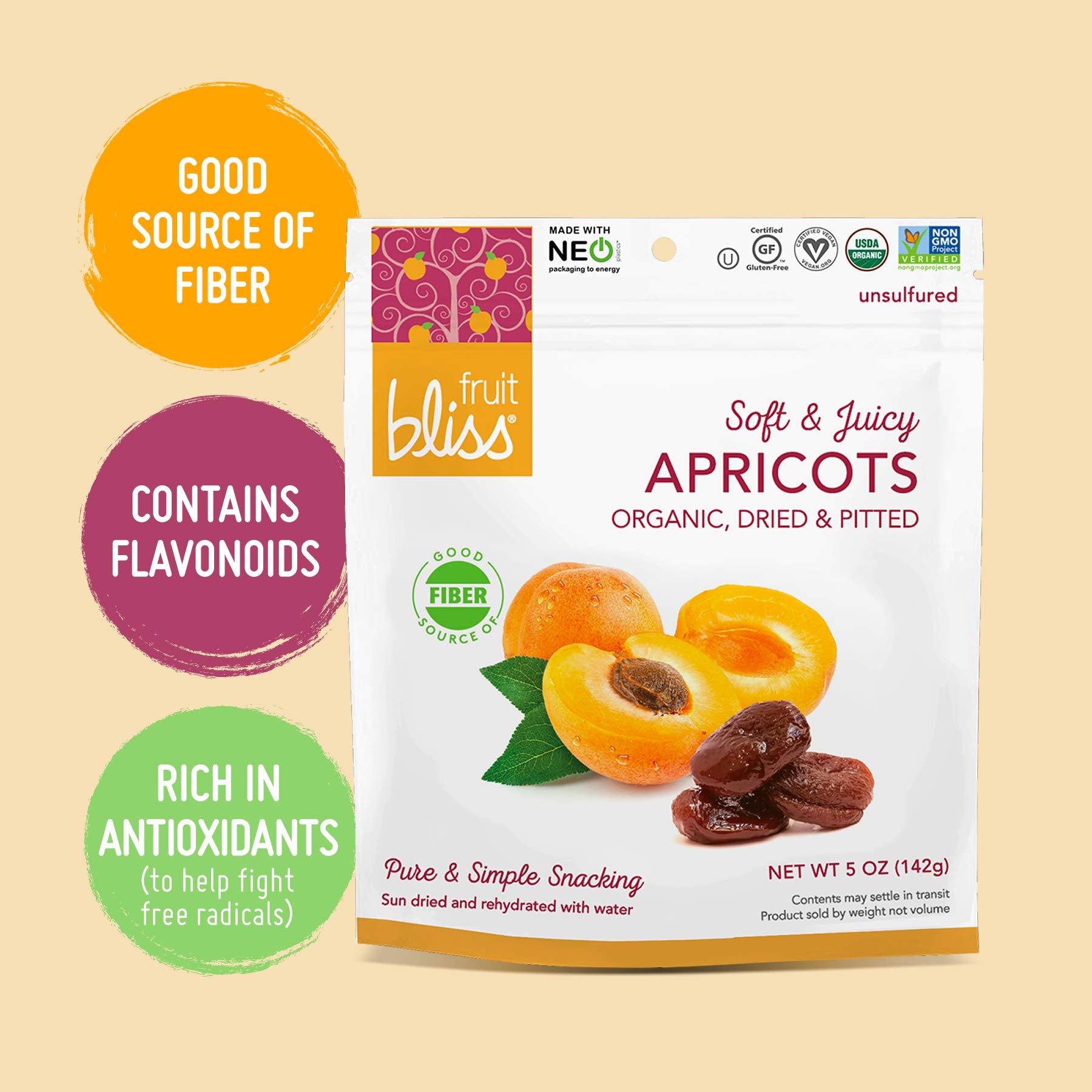 Unsulfured Turkish Apricots - Organic Apricots Dried Fruit Snacks - Healthy Snacks for On the Go & Post Workout Snacks - Non-GMO, Gluten-Free, Dried Apricot Fruit Snacks