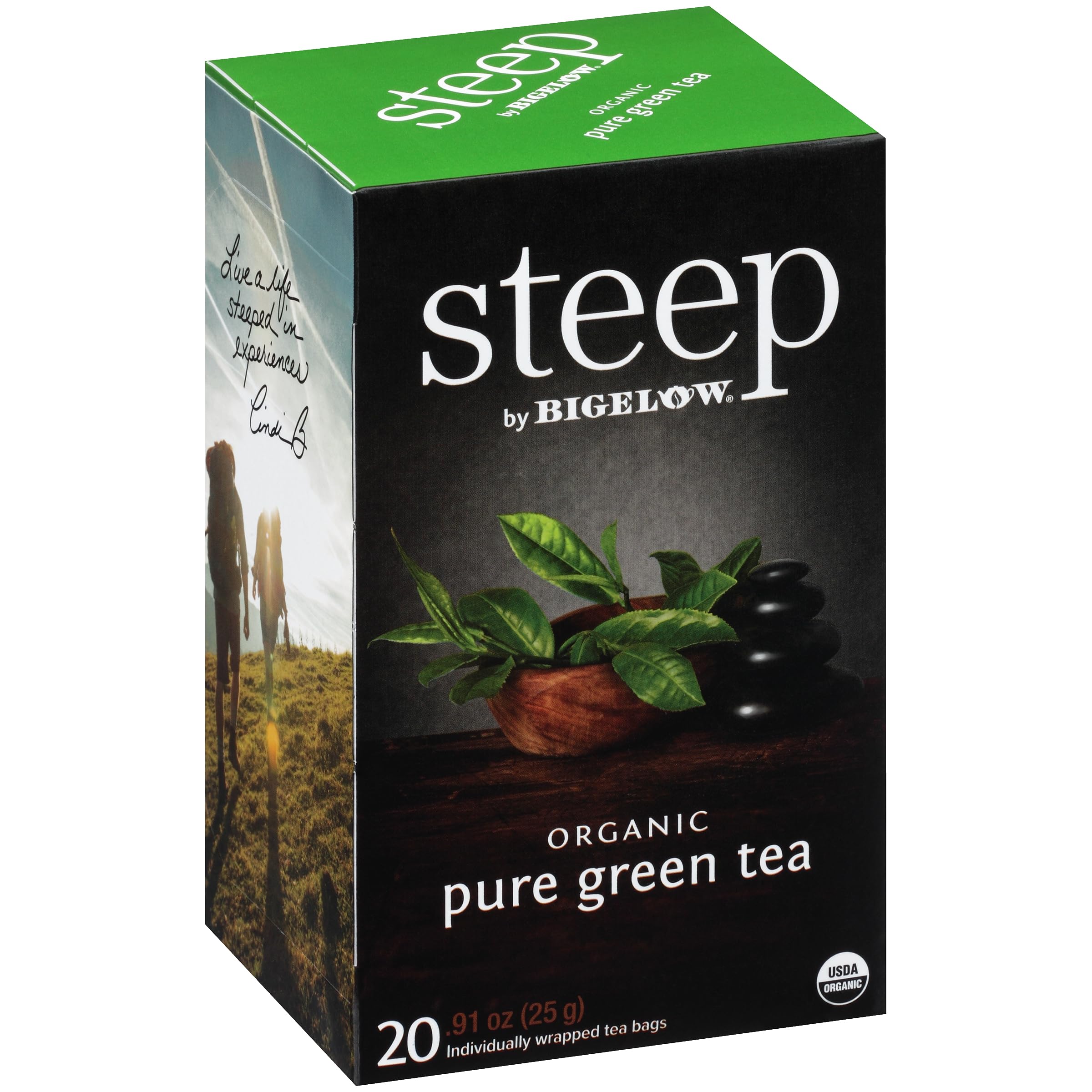 BIGELOW TEA Steep Herbal Tea Flavored Caffeine Free Teabag Box Organic