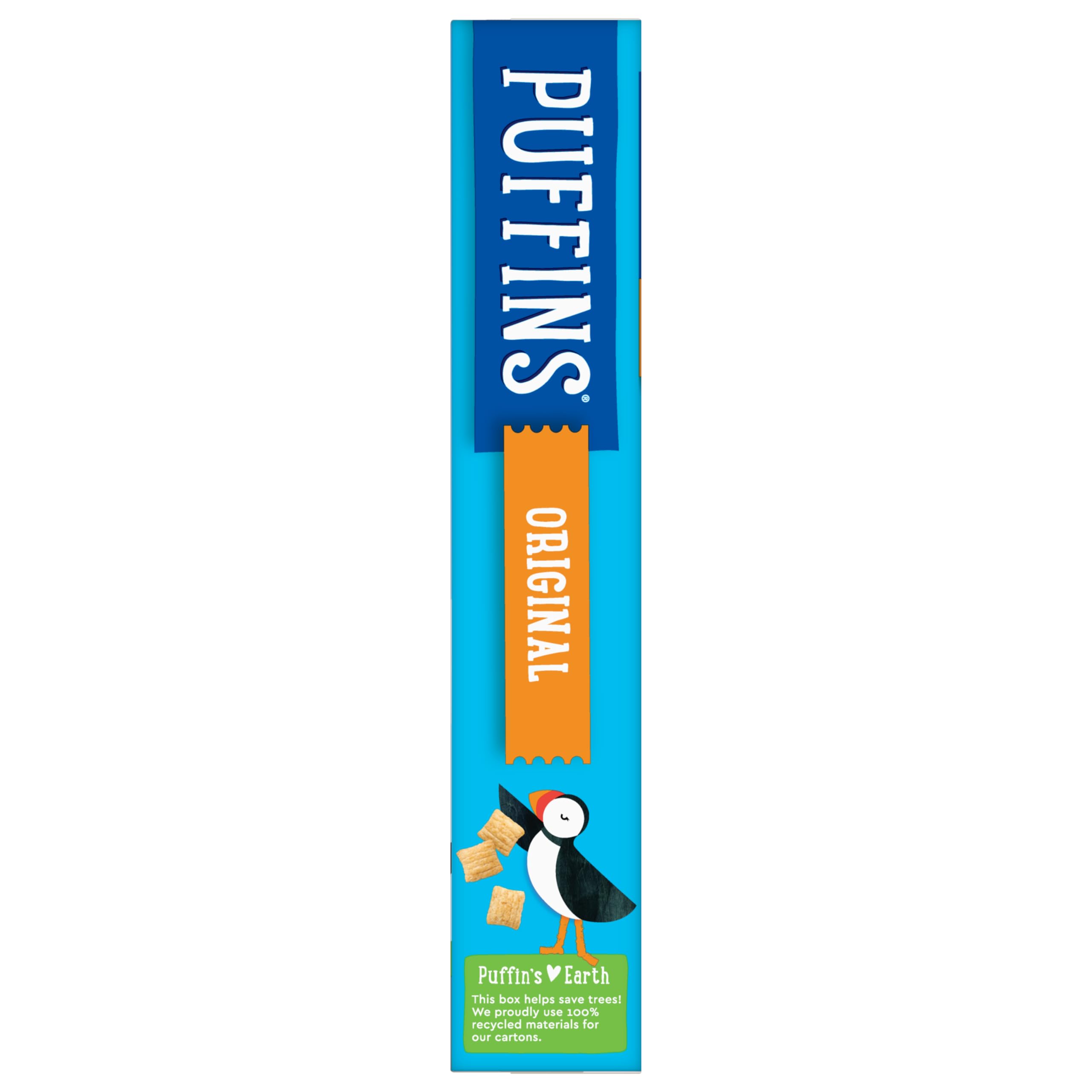 Barbara's Original Puffins Cereal, Puffed Kids Cereal with Corn and Oats, Vegan, Kosher, Non-GMO Project Verified, 10 OZ Box (Pack of 6)