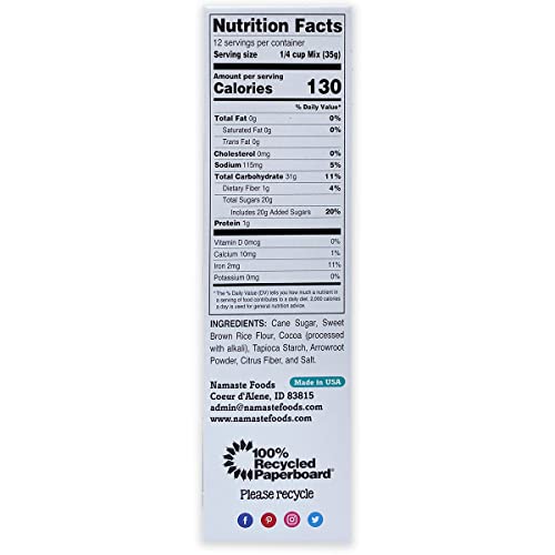 Namaste Foods Gluten Free Brownie Mix, 15 oz., Pack of 6
