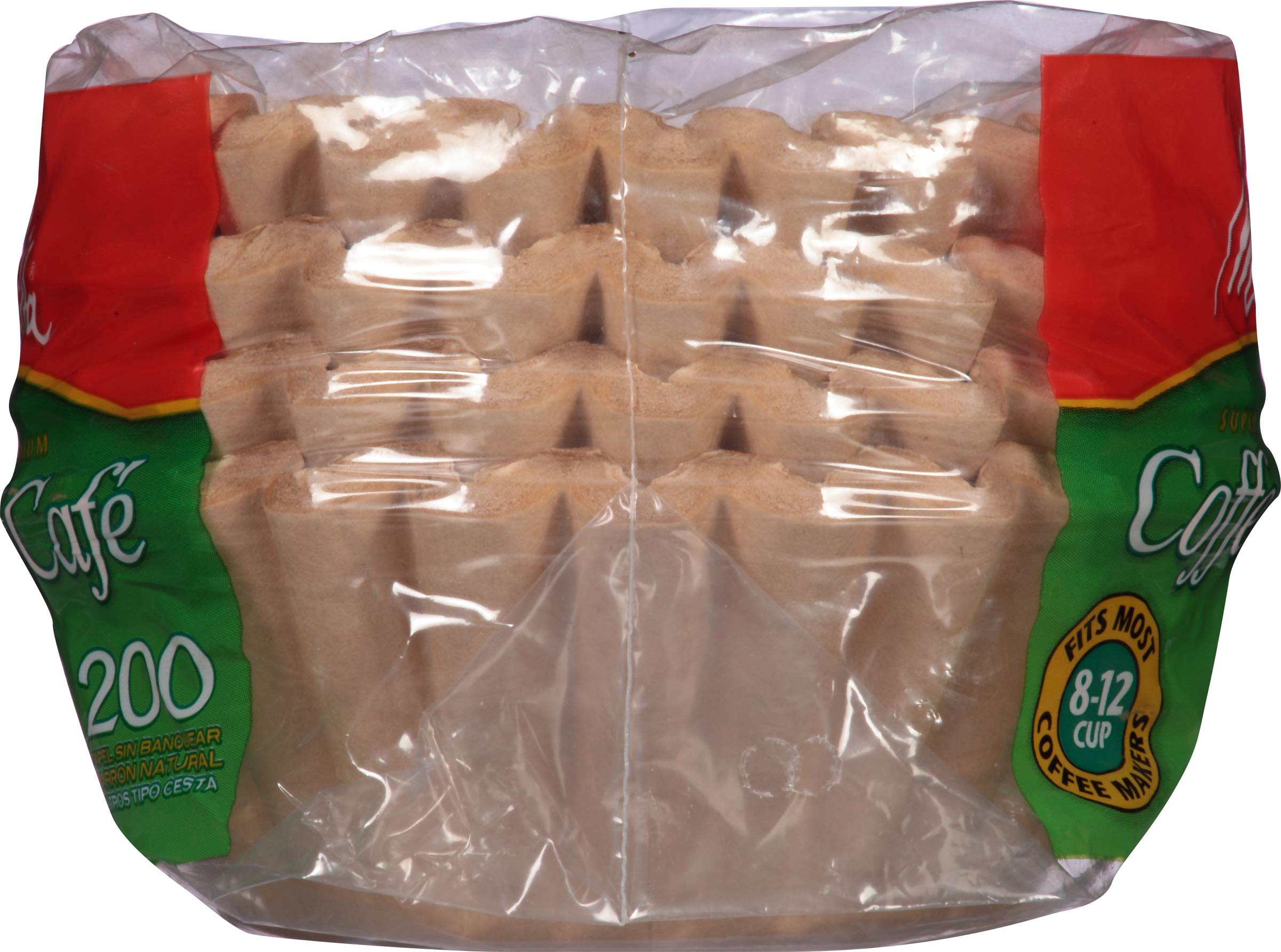 Melitta 8-12 Cup Basket Coffee Filters, Natural Brown, 200 Count