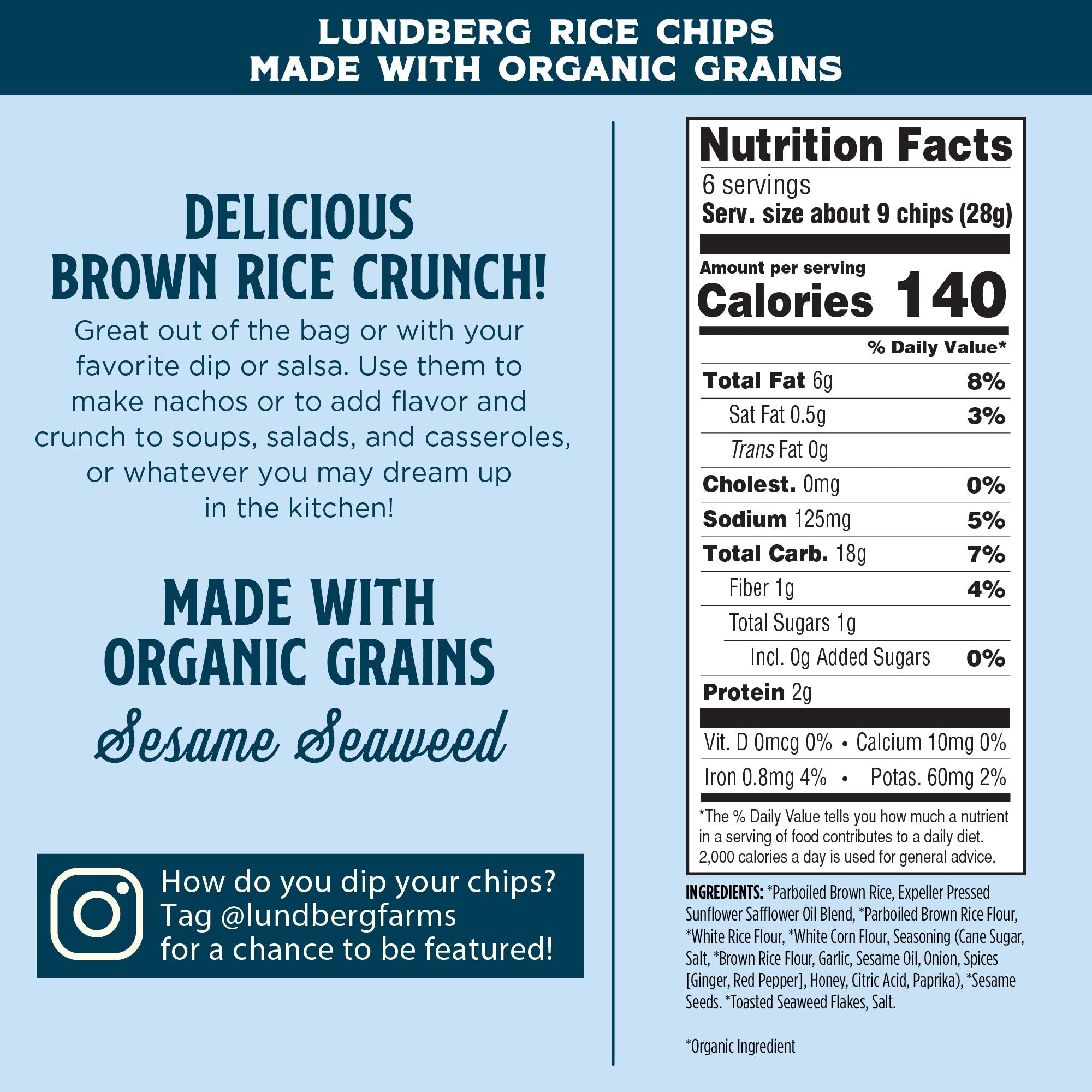 Lundberg Rice Chips Made with Organic Grains