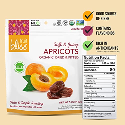 Unsulfured Turkish Apricots - Organic Apricots Dried Fruit Snacks - Healthy Snacks for On the Go & Post Workout Snacks - Non-GMO, Gluten-Free, Dried Apricot Fruit Snacks