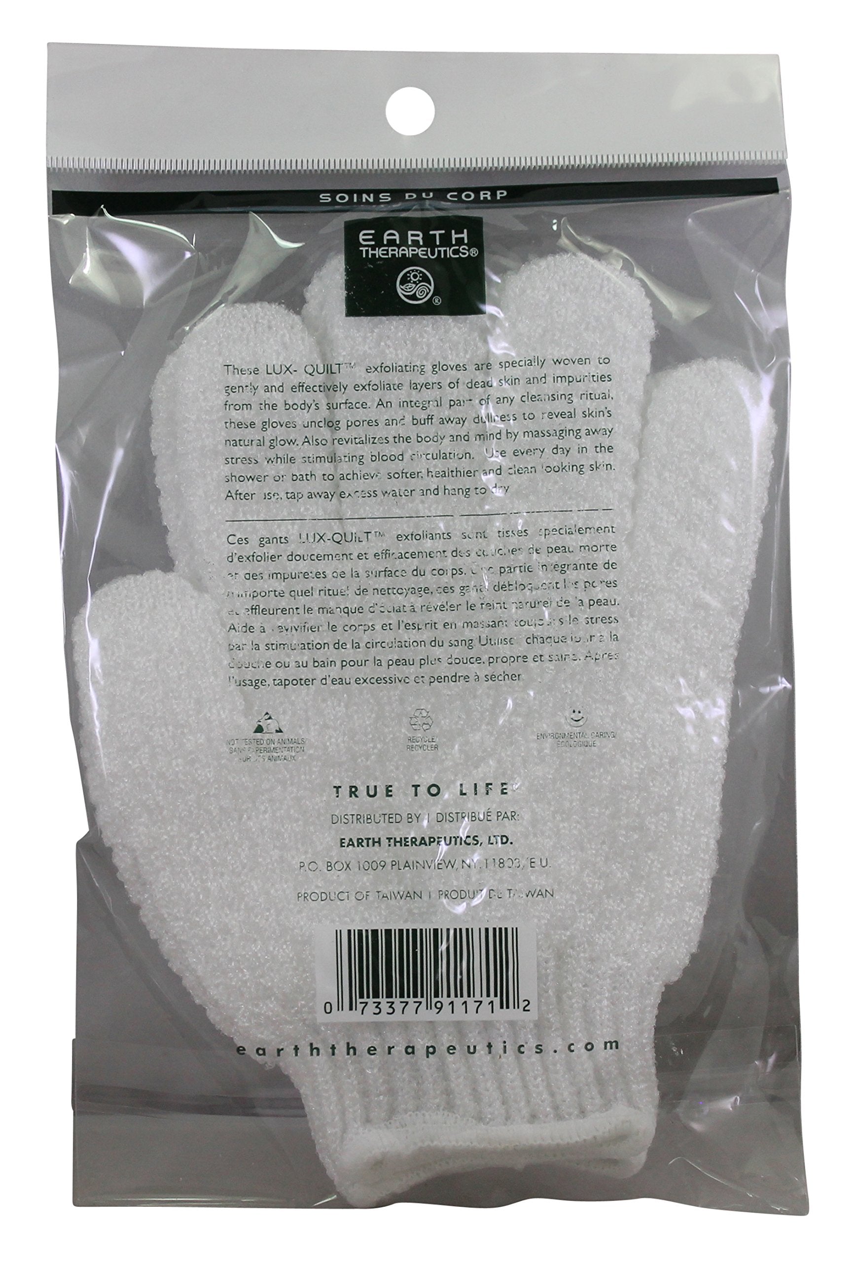 Exfoliating Gloves,White By Earth Therapeutics - Pair, 6 Pack