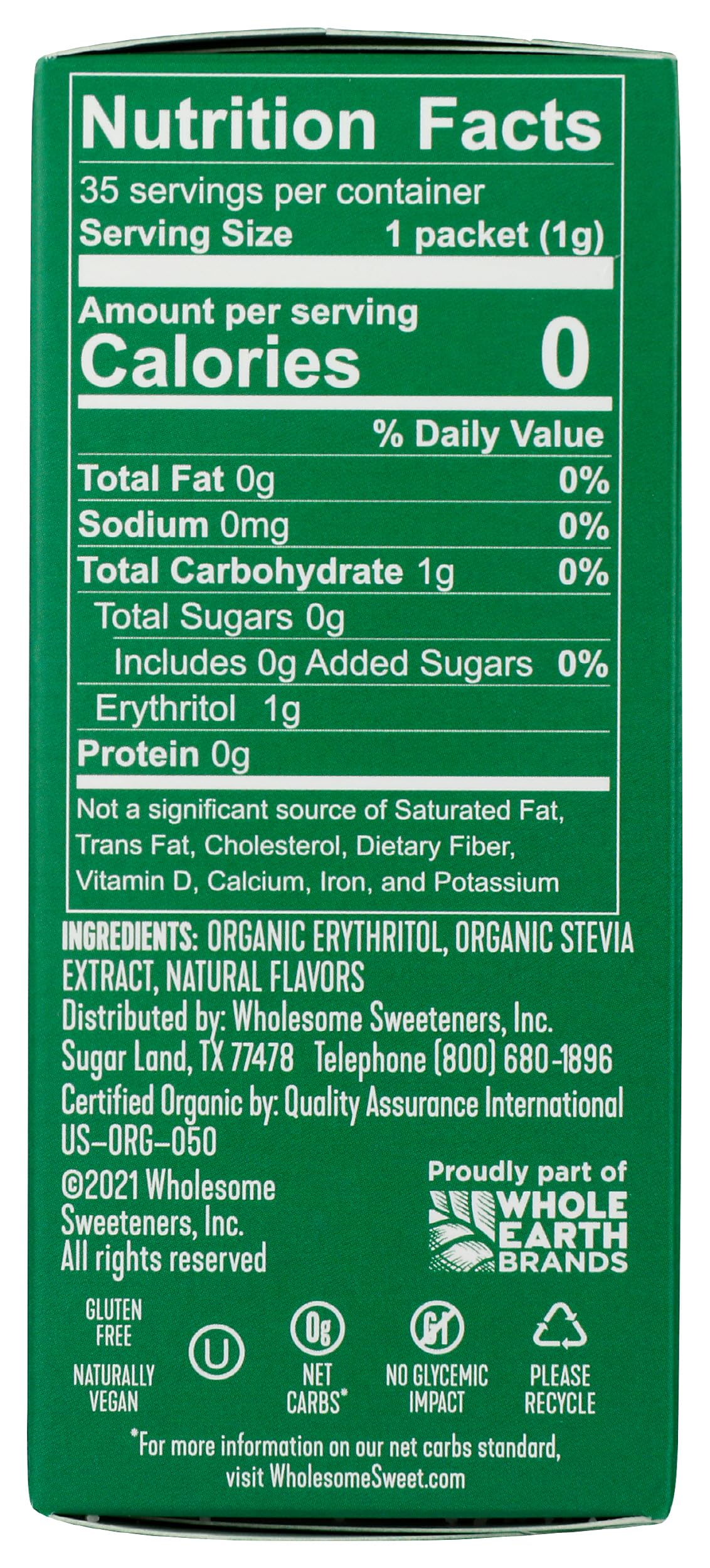 Wholesome Sweeteners Organic Stevia