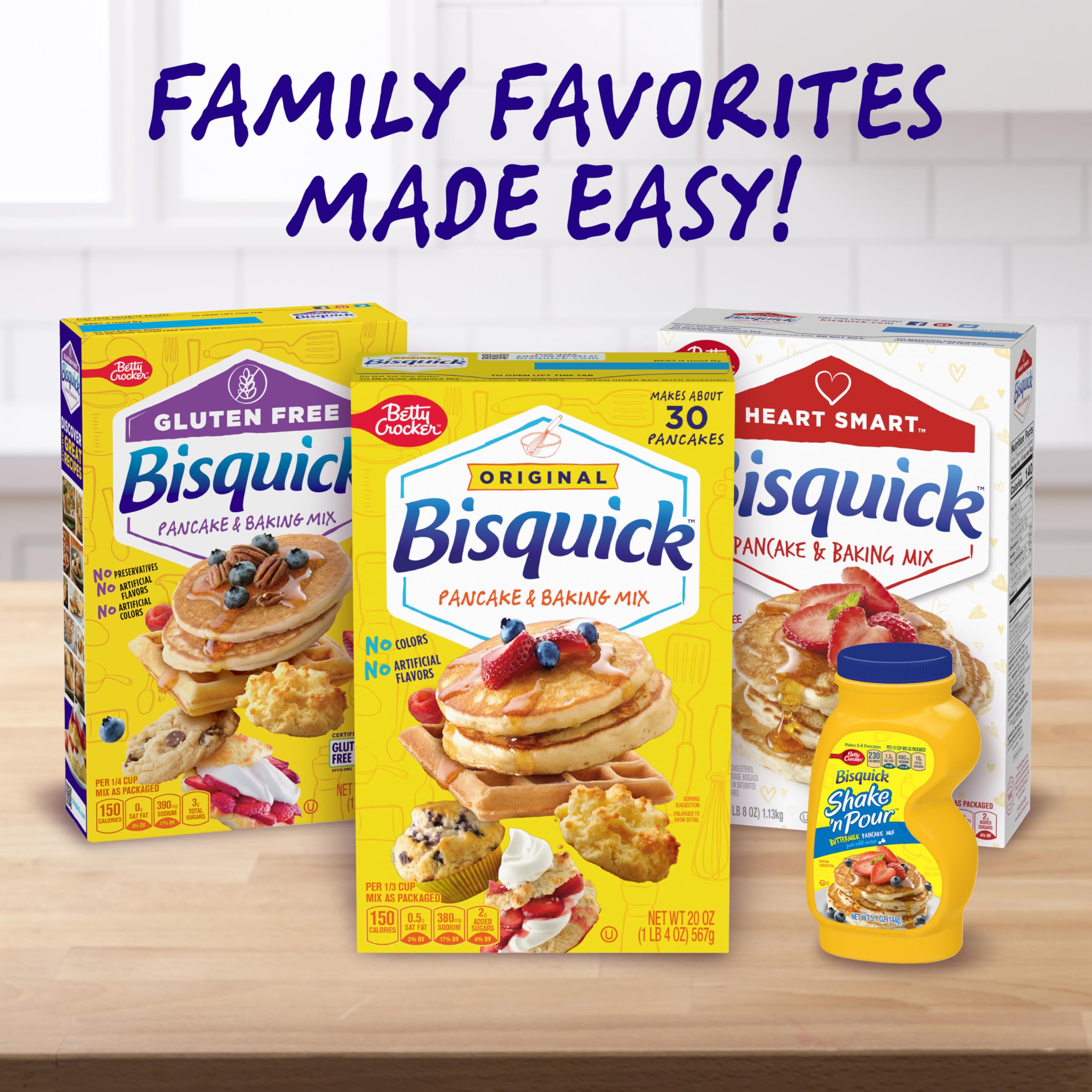 Betty Crocker Bisquick Pancake and Baking Mix, Original, Makes About 30 Pancakes, 20 oz (Pack of 12)