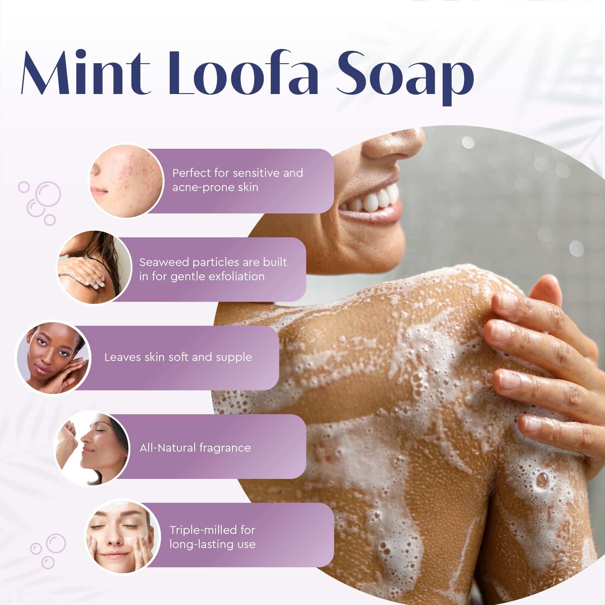 Baudelaire Exfoliating Soap, Loofa Bath Soap & Body Soap, Natural Soap, Triple Milled with 100% Natural Fragrance