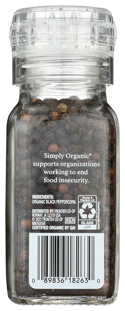 Simply Organic, Daily Grind, Black Peppercorn, 2.65 oz(Pack of 4)