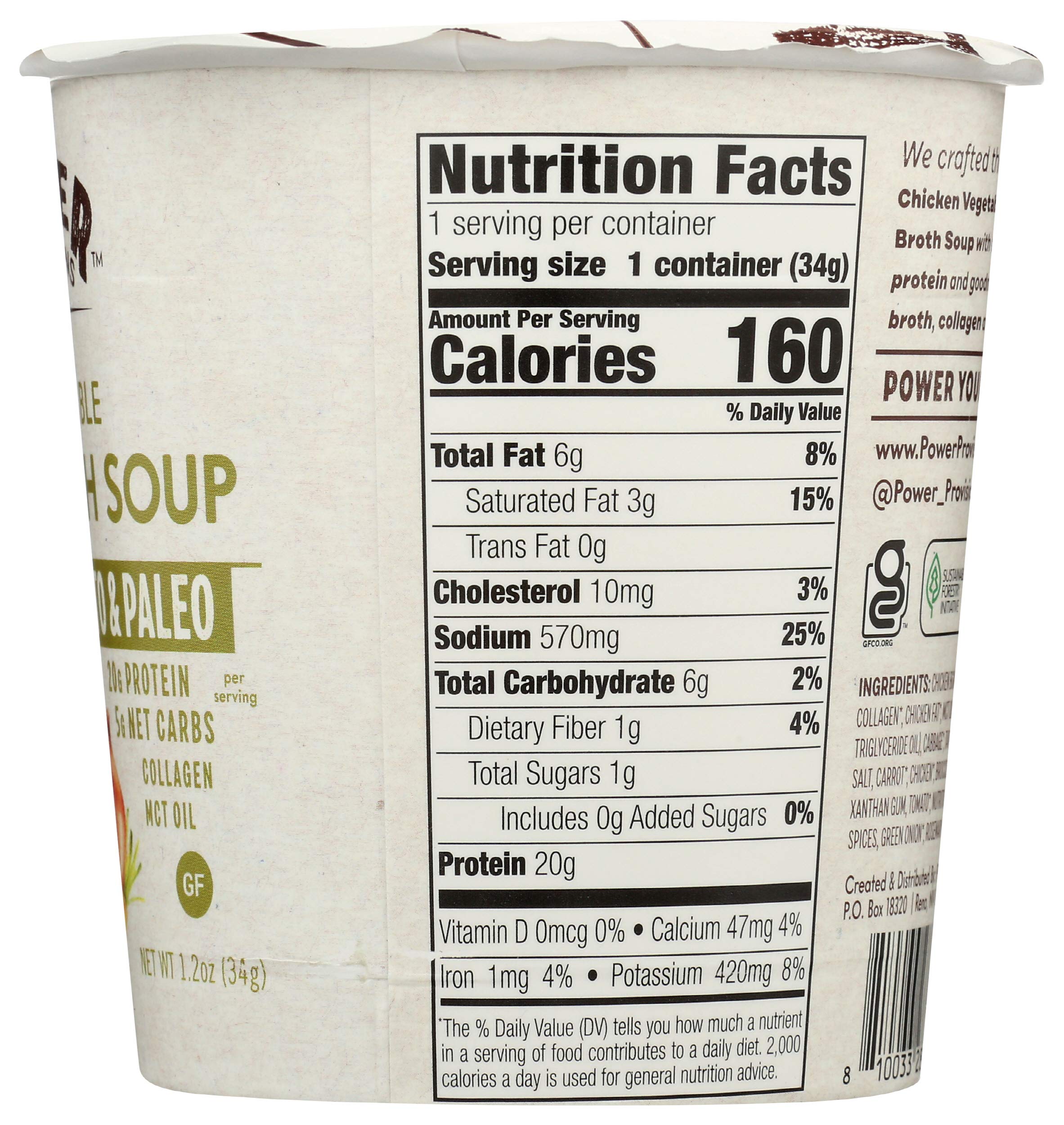 Power Provisions Instant Bone Broth Soup Cups