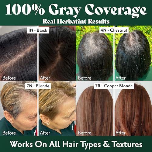 Herbatint Permanent Hair Dye For Women - For Up To 100% Gray Coverage of Resistant Gray Hair - Ammonia-Free, Alcohol-Free & Vegan - Salon Influenced Hair Color