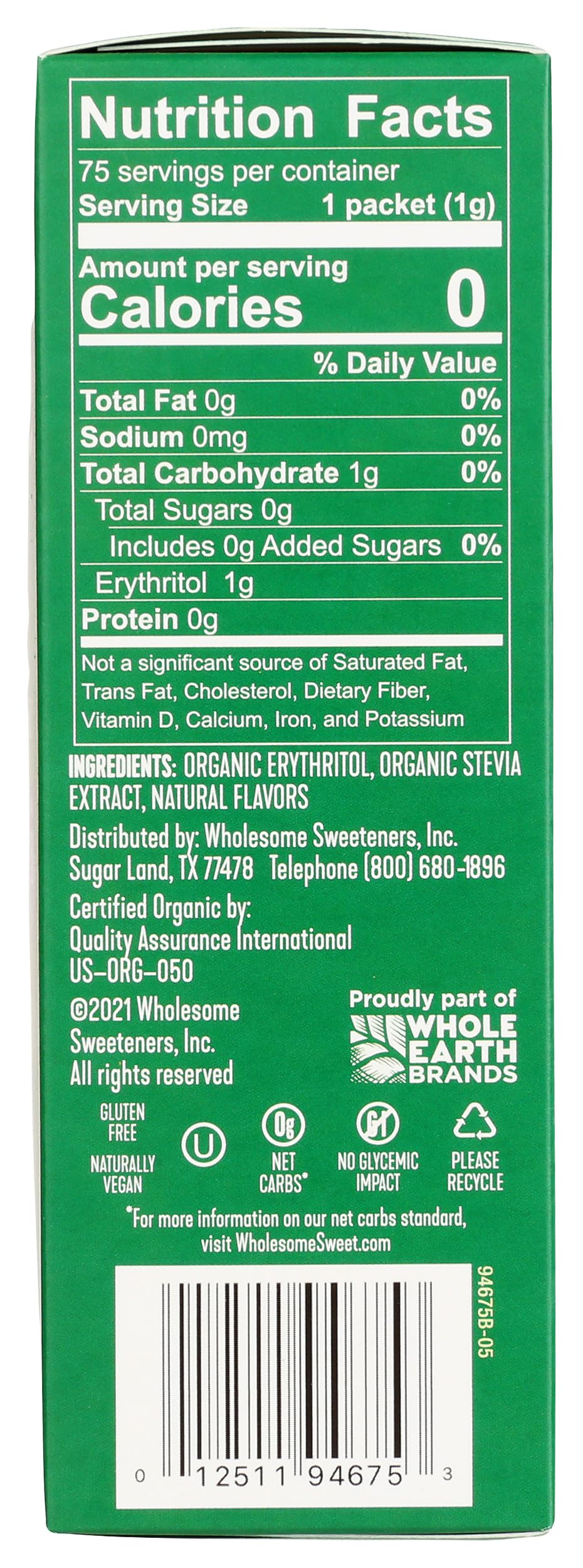 Wholesome Sweeteners Organic Stevia