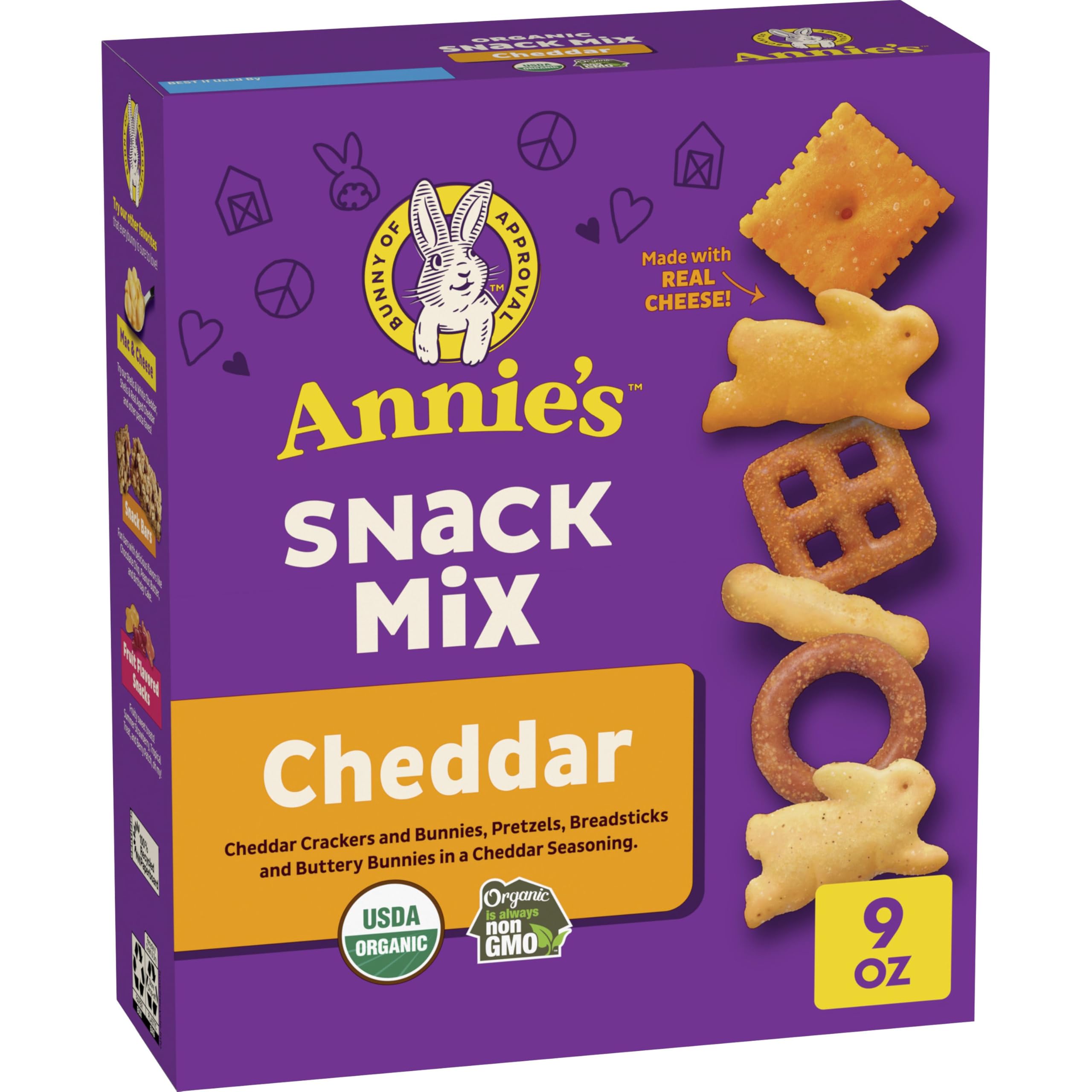 Annie's Cheddar Snack Mix With Assorted Crackers and Pretzels