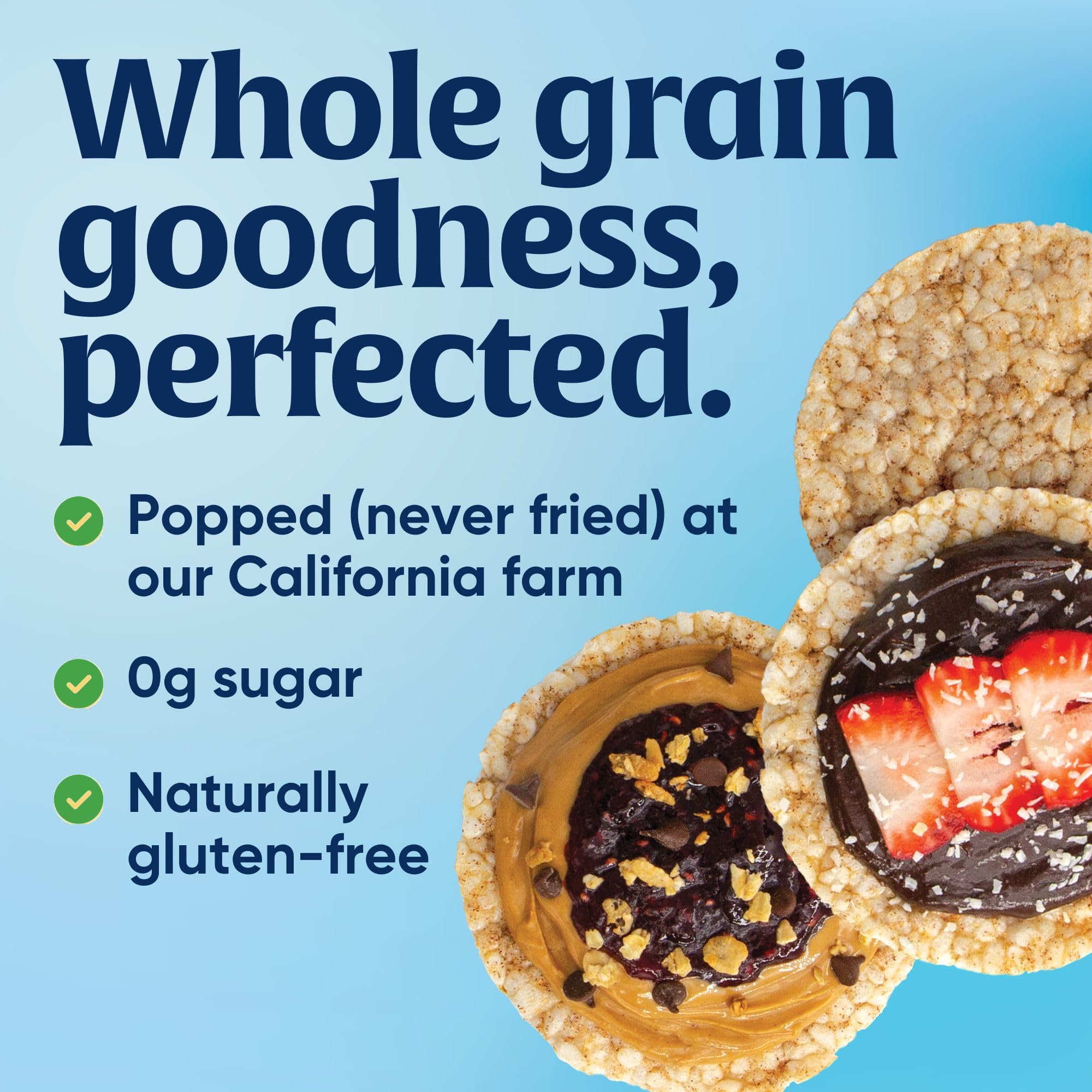 Lundberg Organic Brown Rice Cakes, Gluten-Free, Healthy Snacks