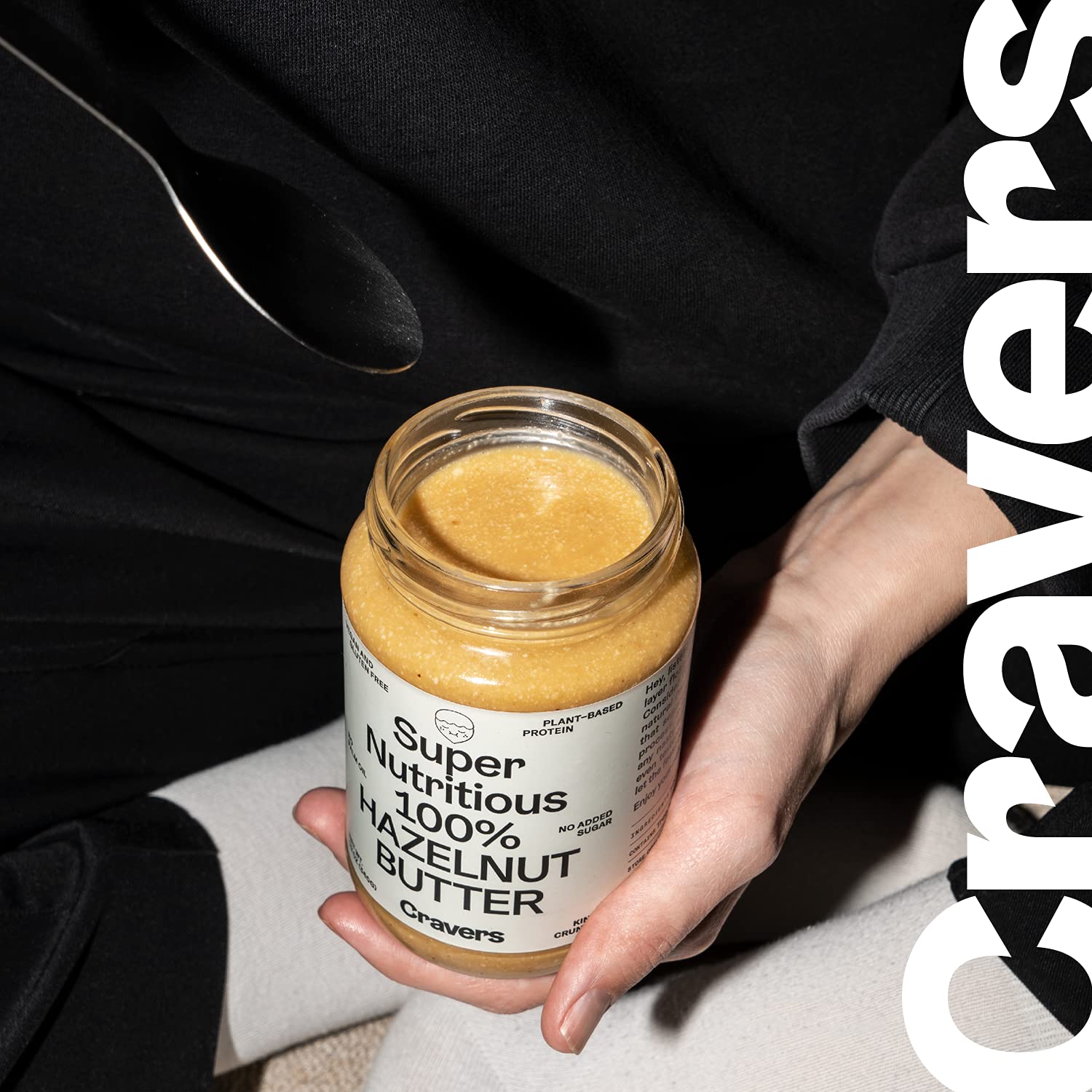 Cravers 100% Hazelnut Butter with No Added Sugar, Sugar-Free, Vegan, Keto Friendly Hazelnut Spread (12oz) - 1 Jar